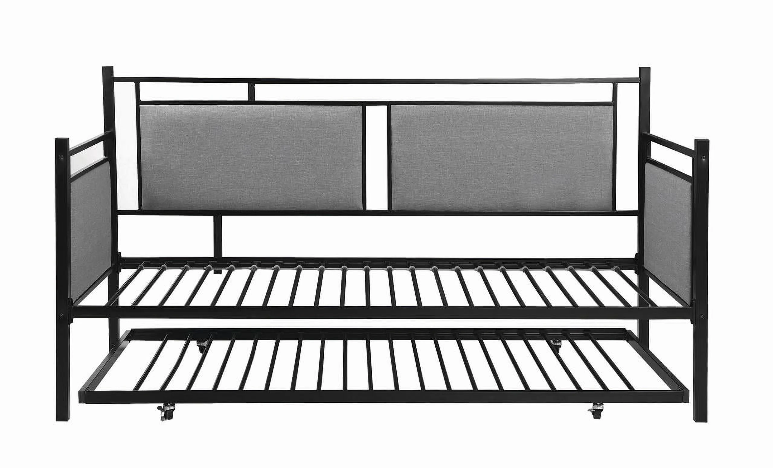 Contemporary Grey and Black Daybed with Trundle