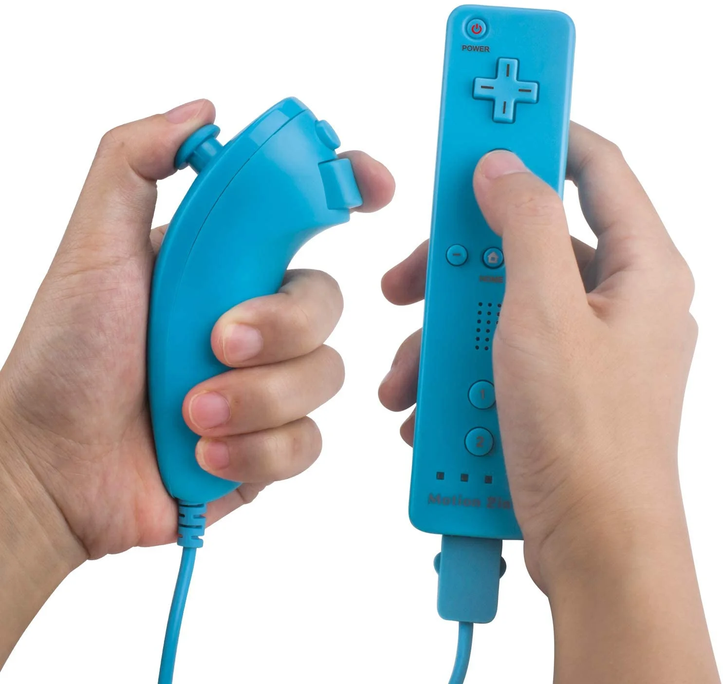 Nintendo Wii Black Gaming Console With 2 Waterblue Gaming Controller + Head Set BOLT AXTION Bundle Like New