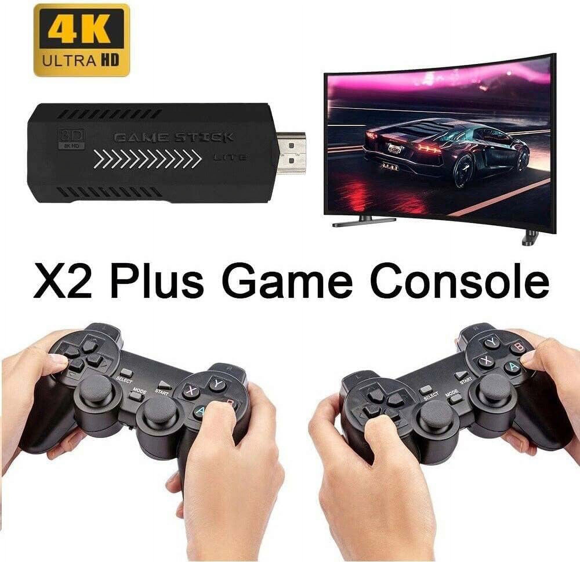 Retro Games Console,X2 Plus Game Stick Retro Console Double Wireless Controller,40000+ Games,128GB