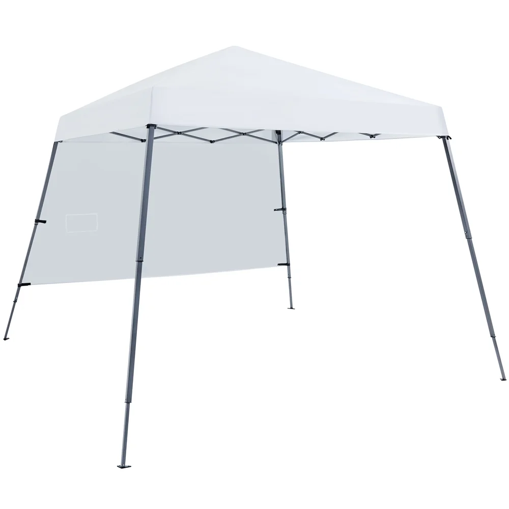 Topeakmart 10x10ft Outdoor Pop-Up Canopy Lightweight Sun Protection Shelter with Sun Shade Wall Backpack Bag, White