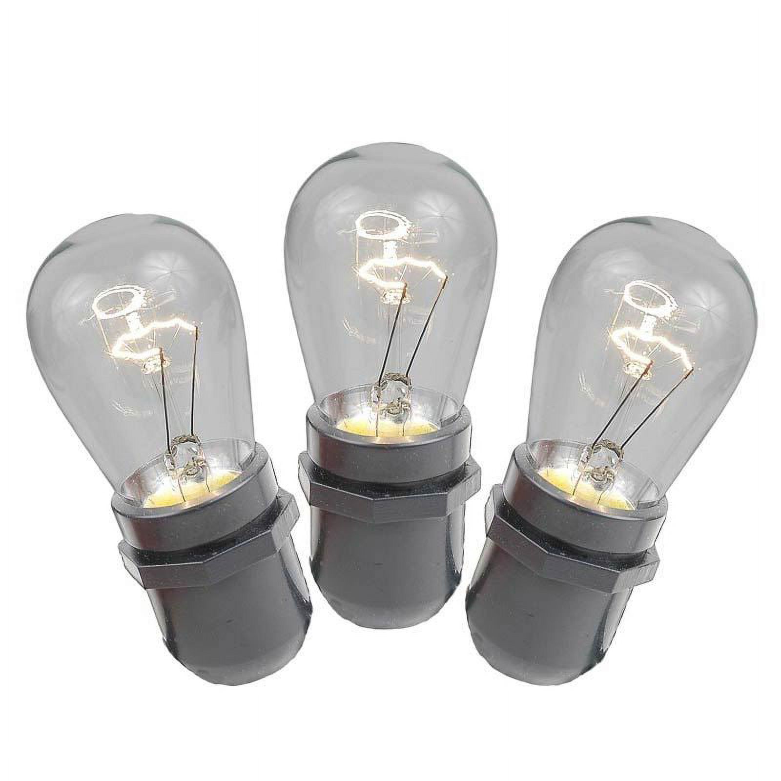 Novelty Lights 37.5' Clear Incandescent S14 Edison Outdoor String Lights, In-Line, Commercial Grade, Backyard Garden Gazebo, Cafe Market Patio Lights, White Wire, 25 Sockets