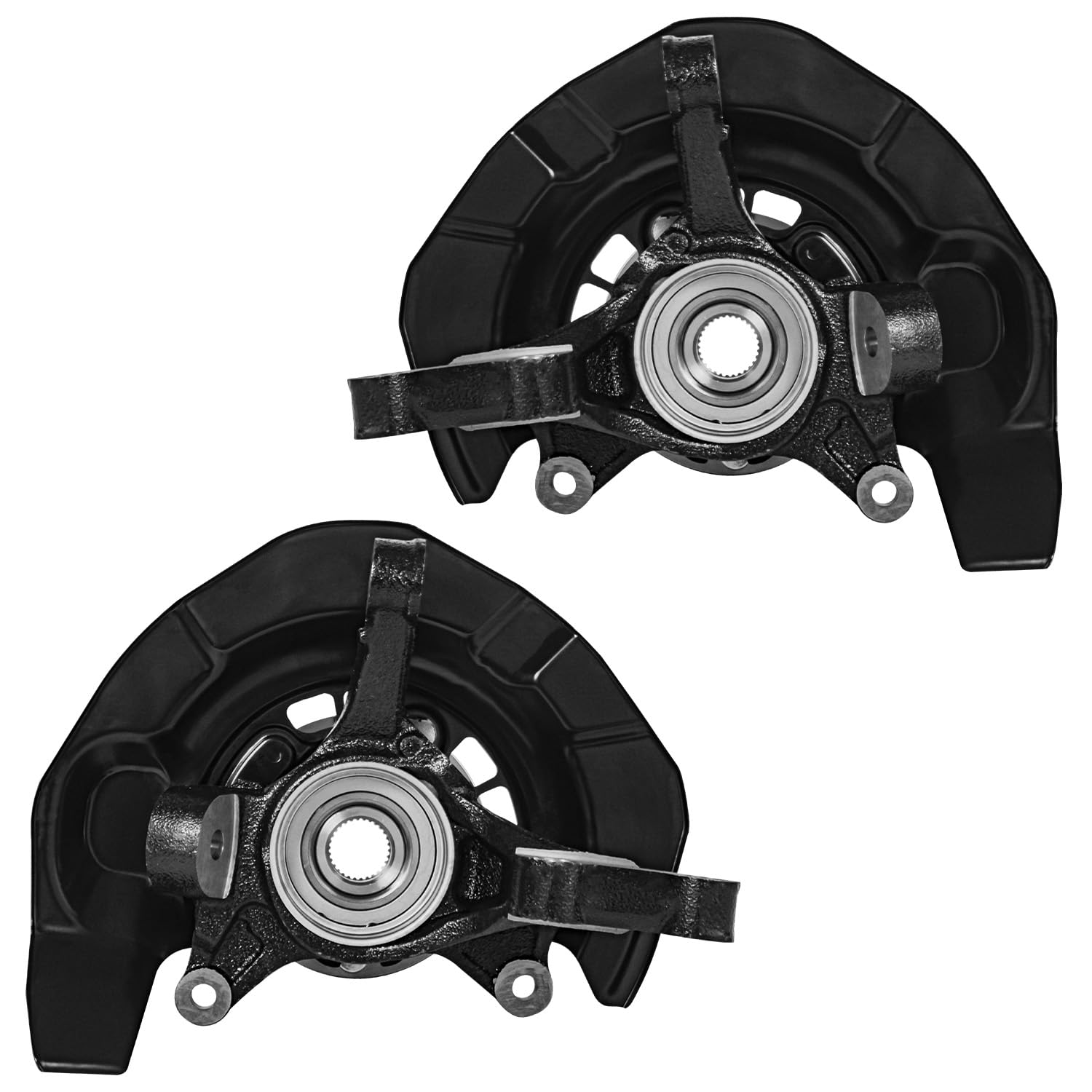 Detroit Axle - FWD Front Steering Knuckles & Wheel Hub Bearings Replacement for 2004 2005 2006 2007 Toyota Highlander - 2pc Set