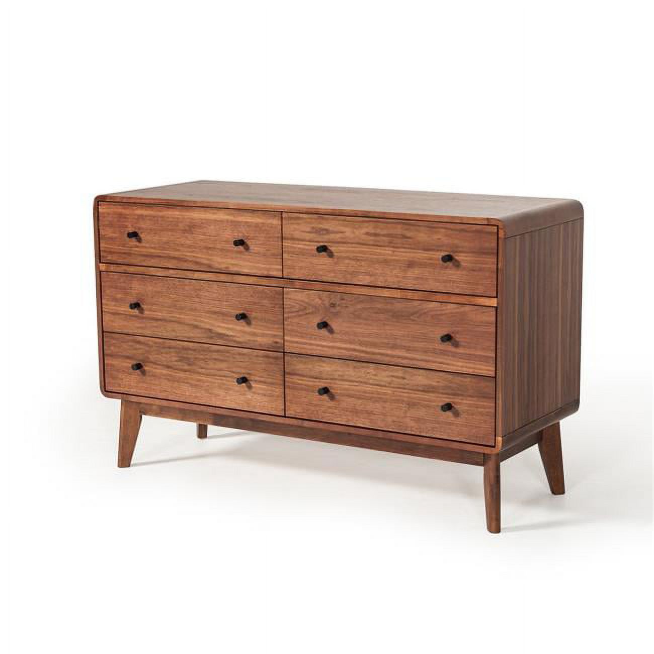 30 x 51 x 18 in. Walnut Solid Wood Six Drawers Double Dresser