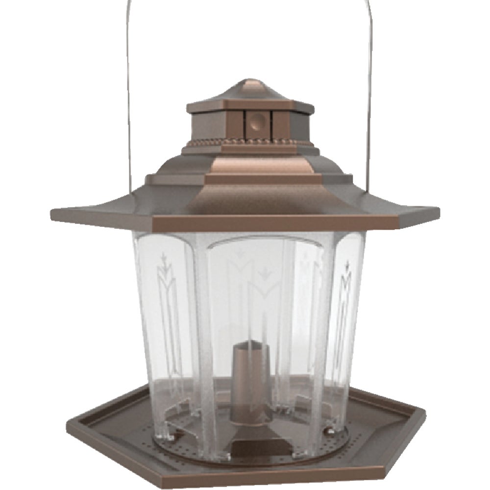 1 PK, Stokes Select 107-Stokes Select SureFill No Spill Bronze Plastic 2.6 Lb. Capacity Lantern Bird Feeder