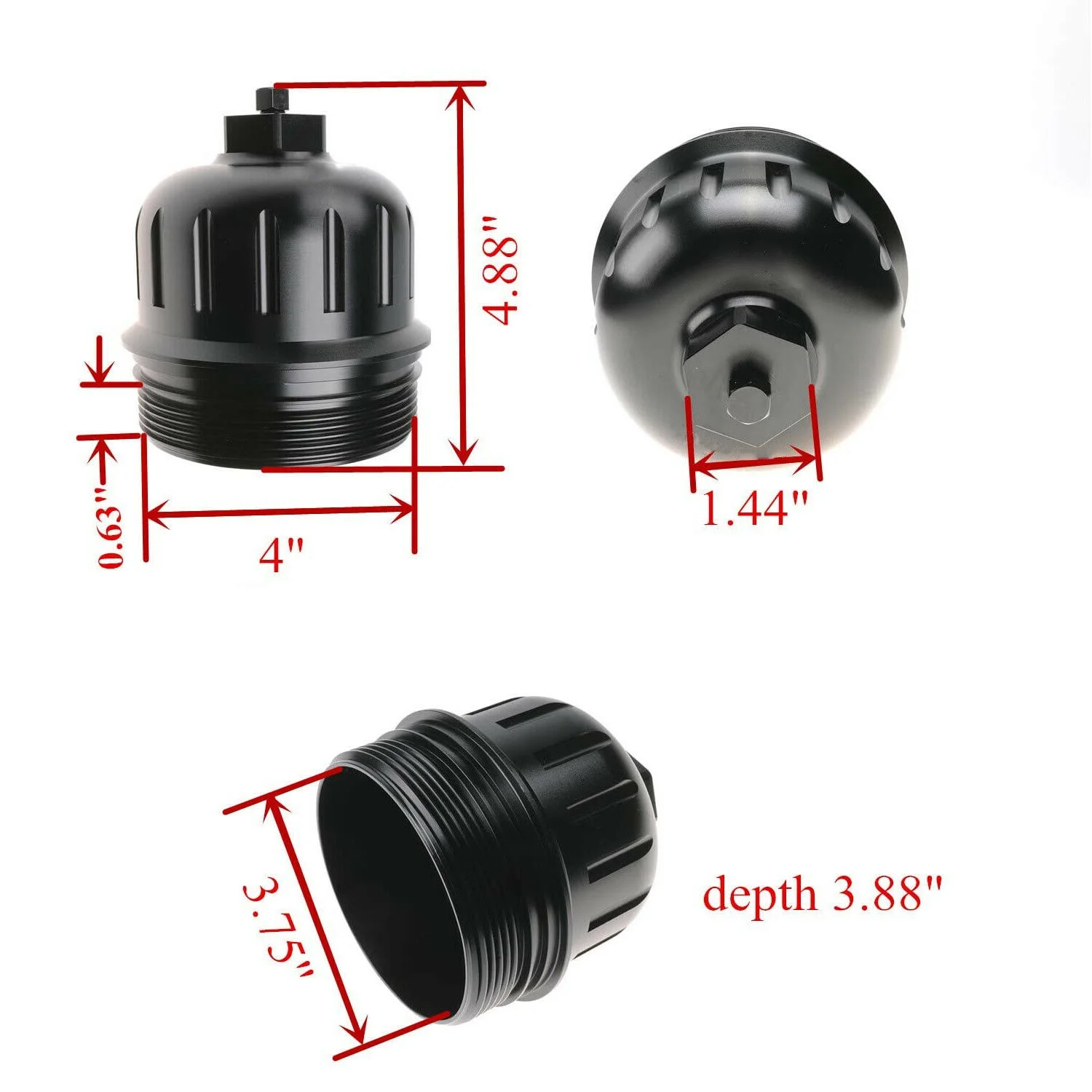 imUfer 134001 Fuel Filter Housing Cover Black For 2017-2019 GM Duramax 6.6L L5P