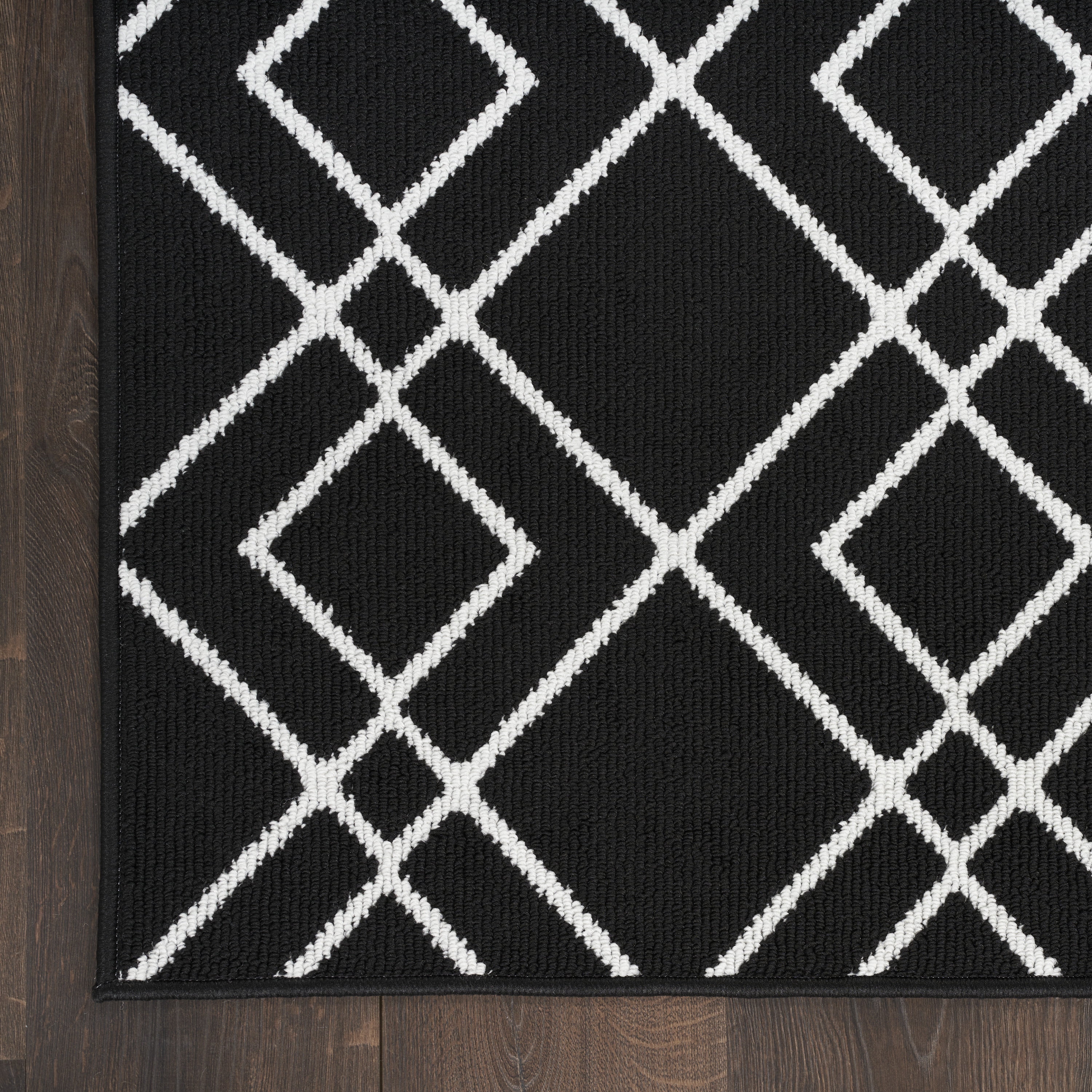 Nourison Modern Lines Geometric Black 8' x 10' Area Rug, (8x10)