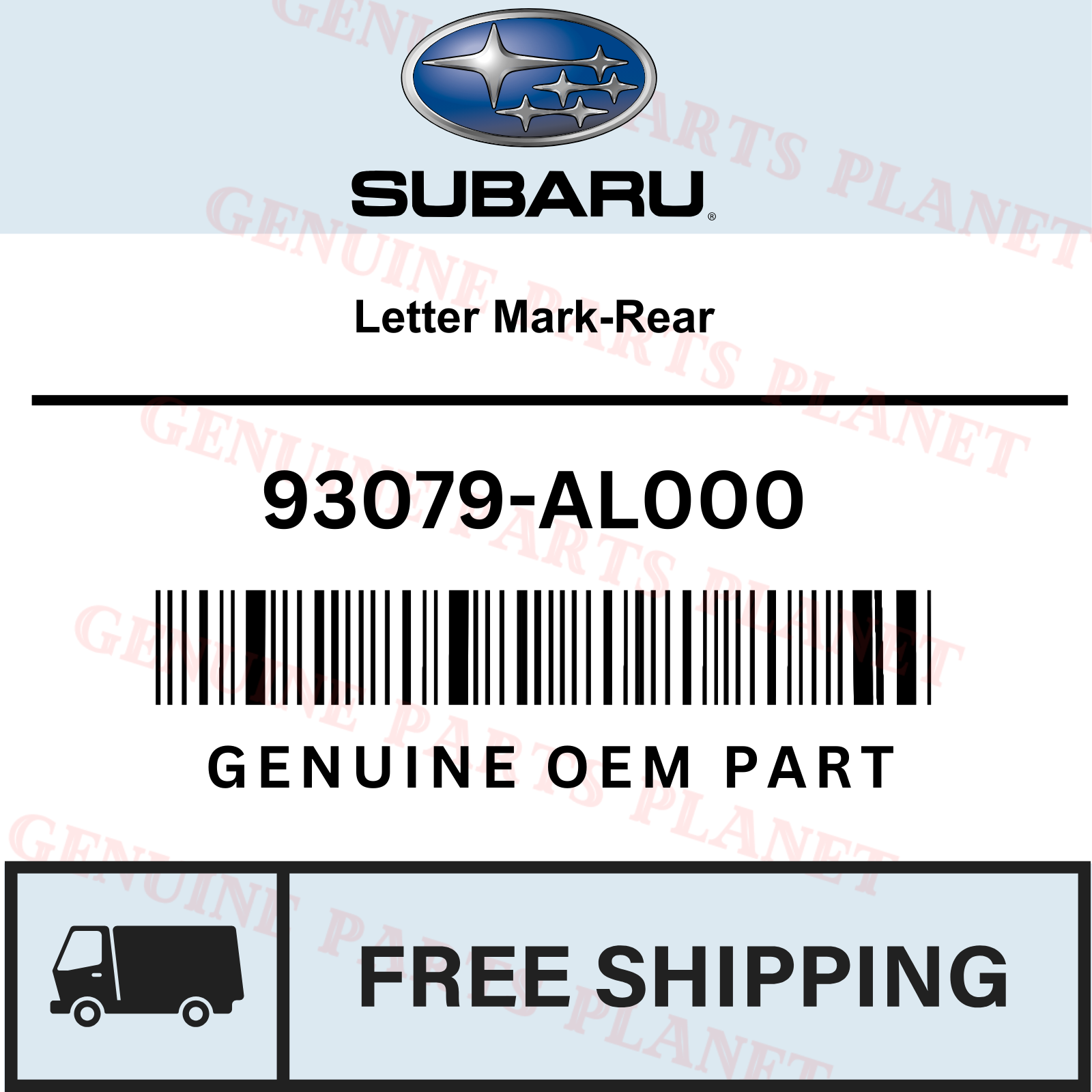 OEM Genuine Subaru 2015-2019 Letter Mark-Rear - 93079-AL000