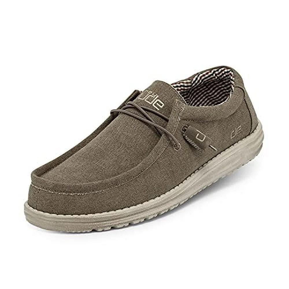 Hey Dude Men's Ultralight Memory Foam Cushioned Insole Wally Classic Shoes (Nut, 8)