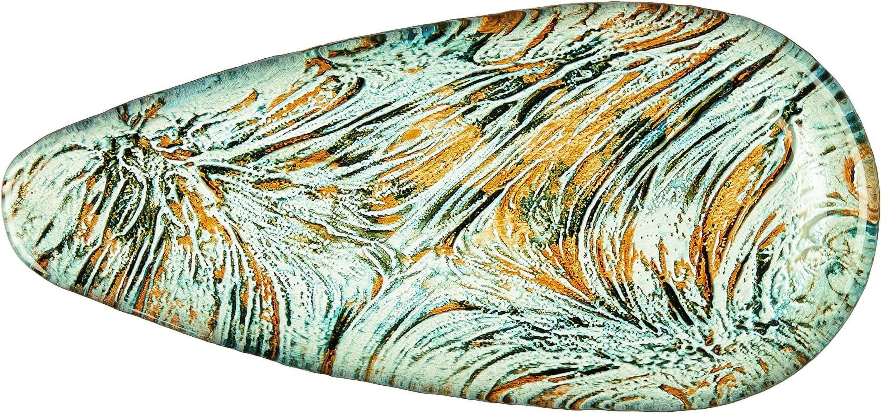 Ballad Triangle Plate Turquoise Brown, 12-Inch (Set Of 2)