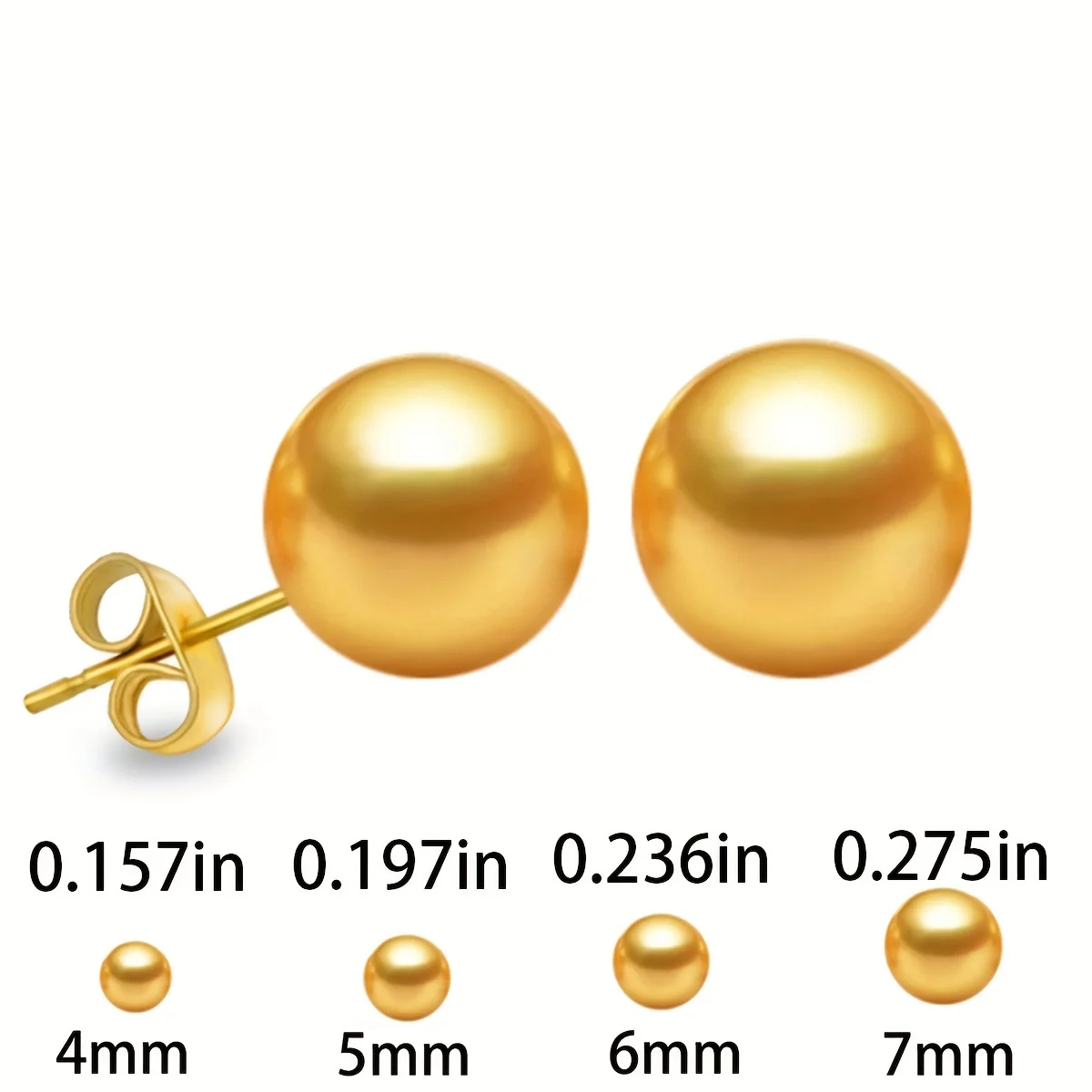 18K Gold Plated Round Ball Earrings - A Stylish Accessory for Men & Women!