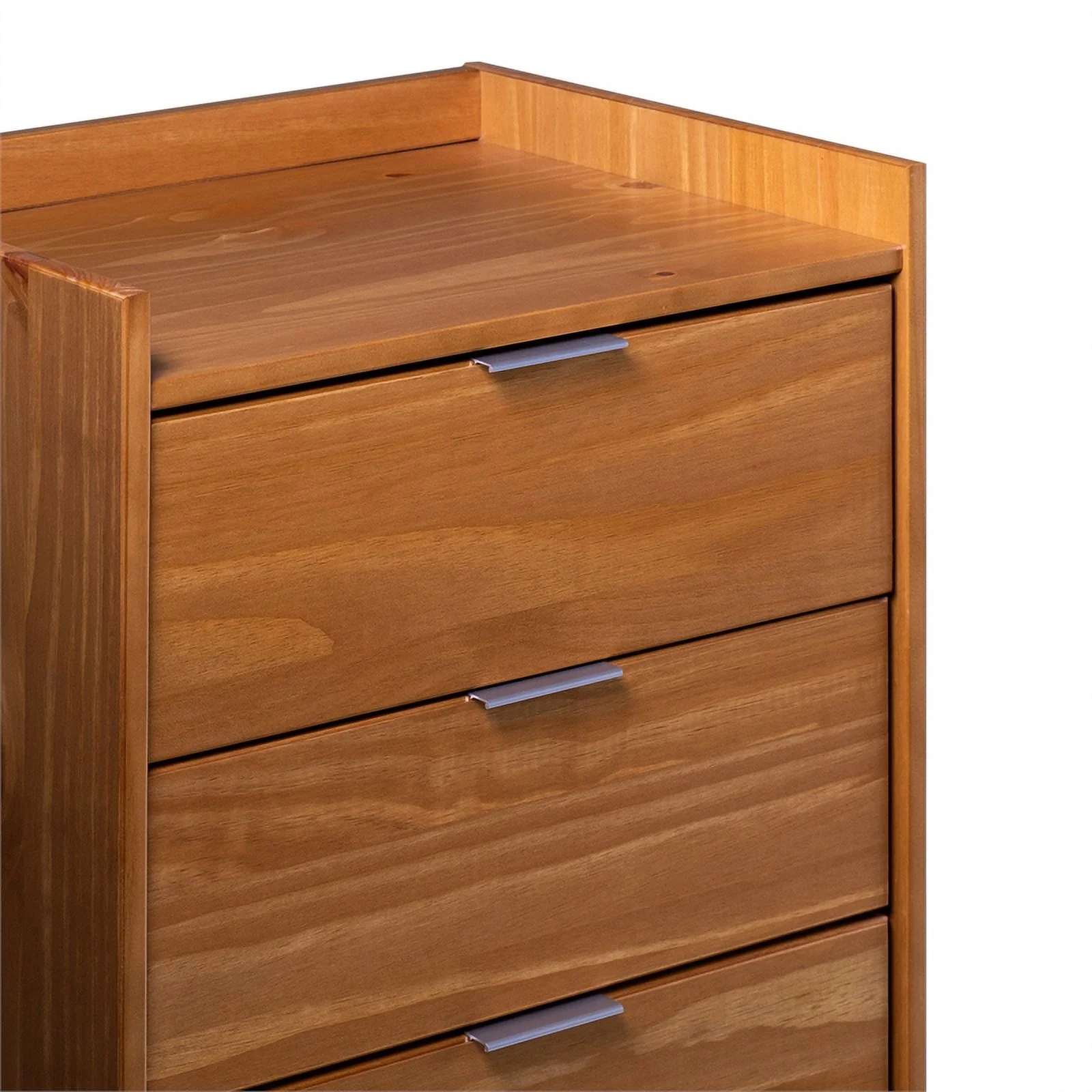 Pemberly Row 5-Drawer Solid Wood Tall Bedroom Chest Dresser - Caramel