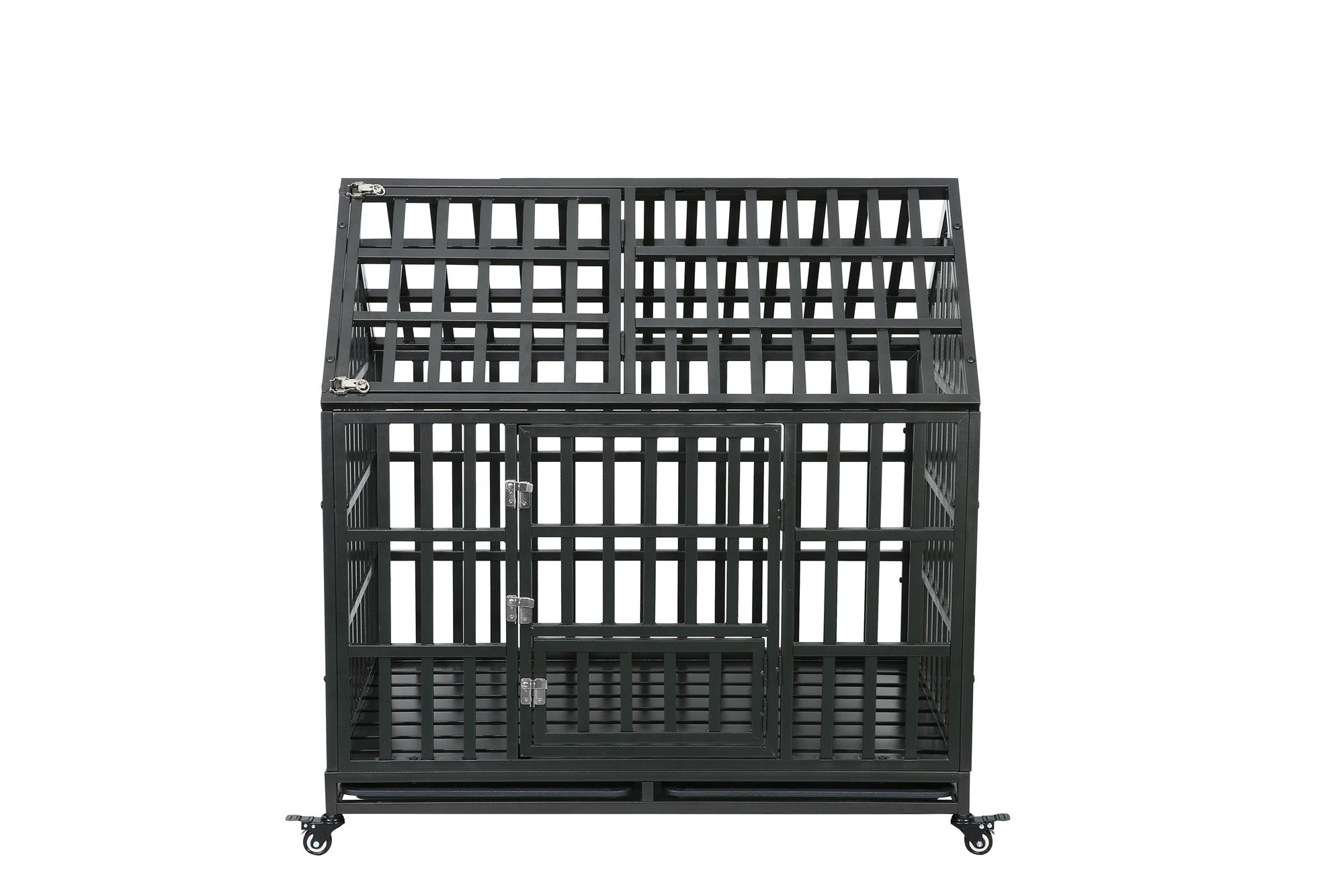 Dcenta Heavy Duty Dog Cage Crate with Roof