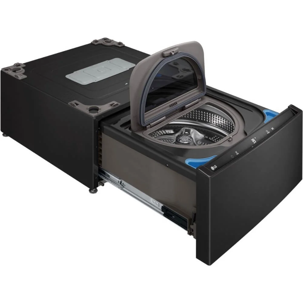 LG WD300CB 1.0 Cu. Ft. SideKick Black Steel Top Load HE Pedestal Washer