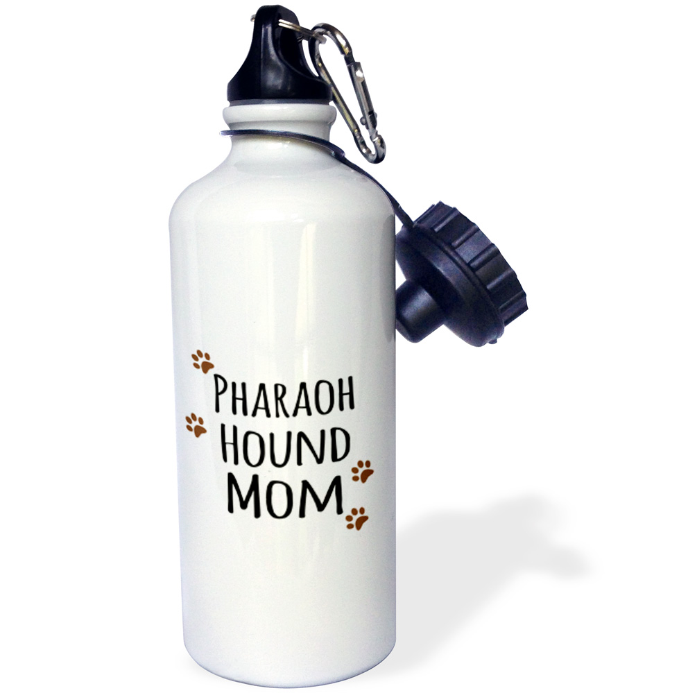 3dRose Pharaoh Hound Dog Mom - Doggie by breed - brown paw prints - doggy lover - pet owner - pharoh mama - Straw Water Bottle, 21-ounce