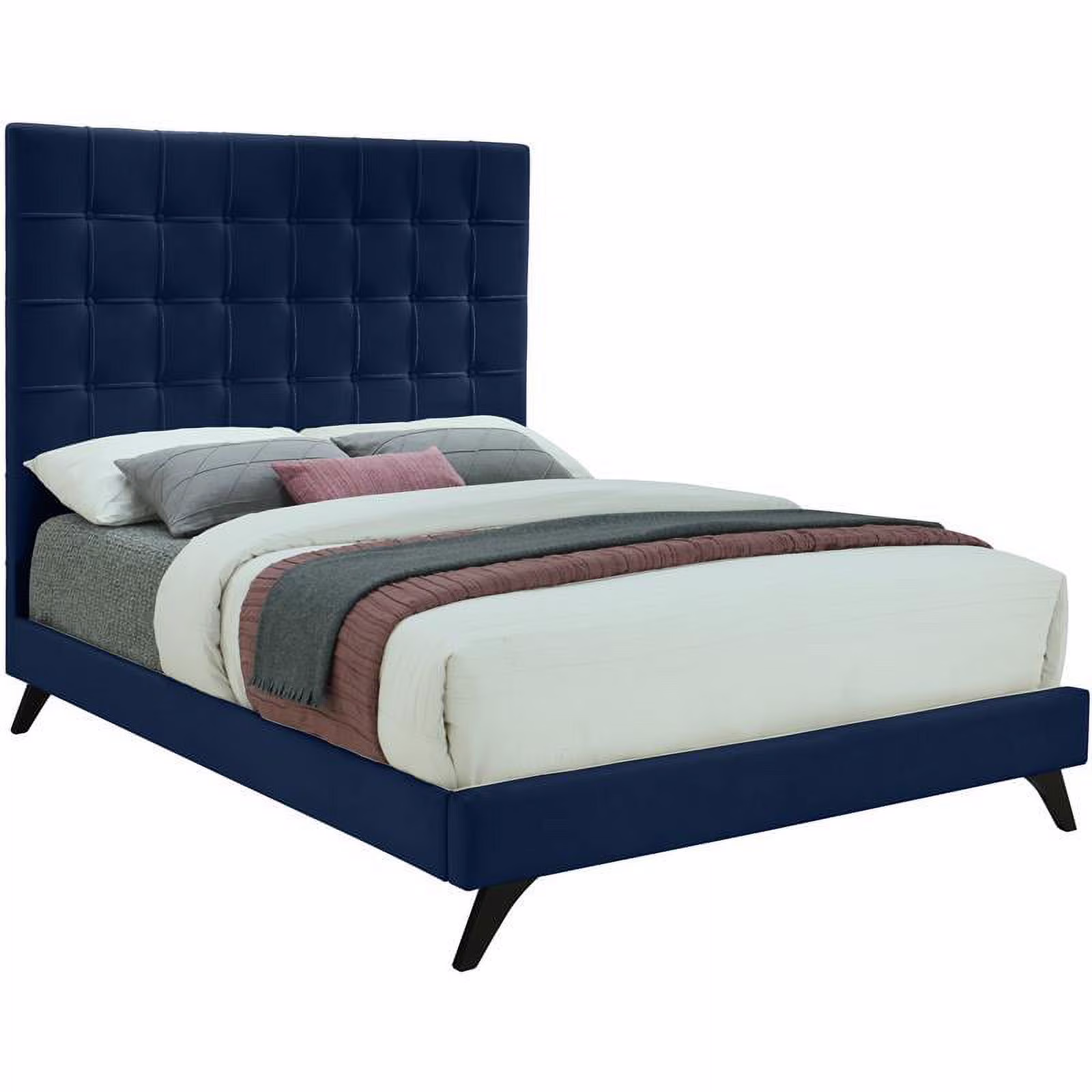Meridian Furniture Elly Navy Velvet Full Bed