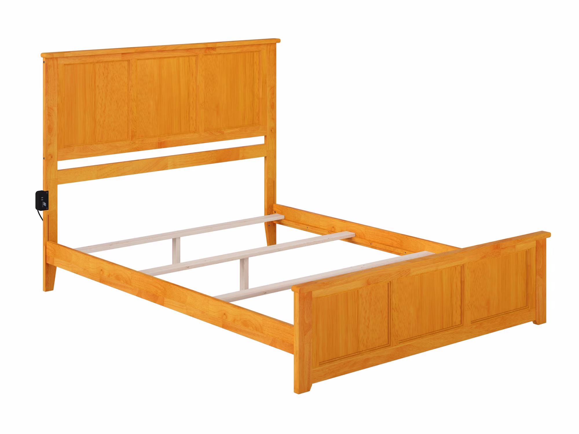 AFI Madison Caramel Solid Wood Foundation Bed with Matching Footboard, Twin