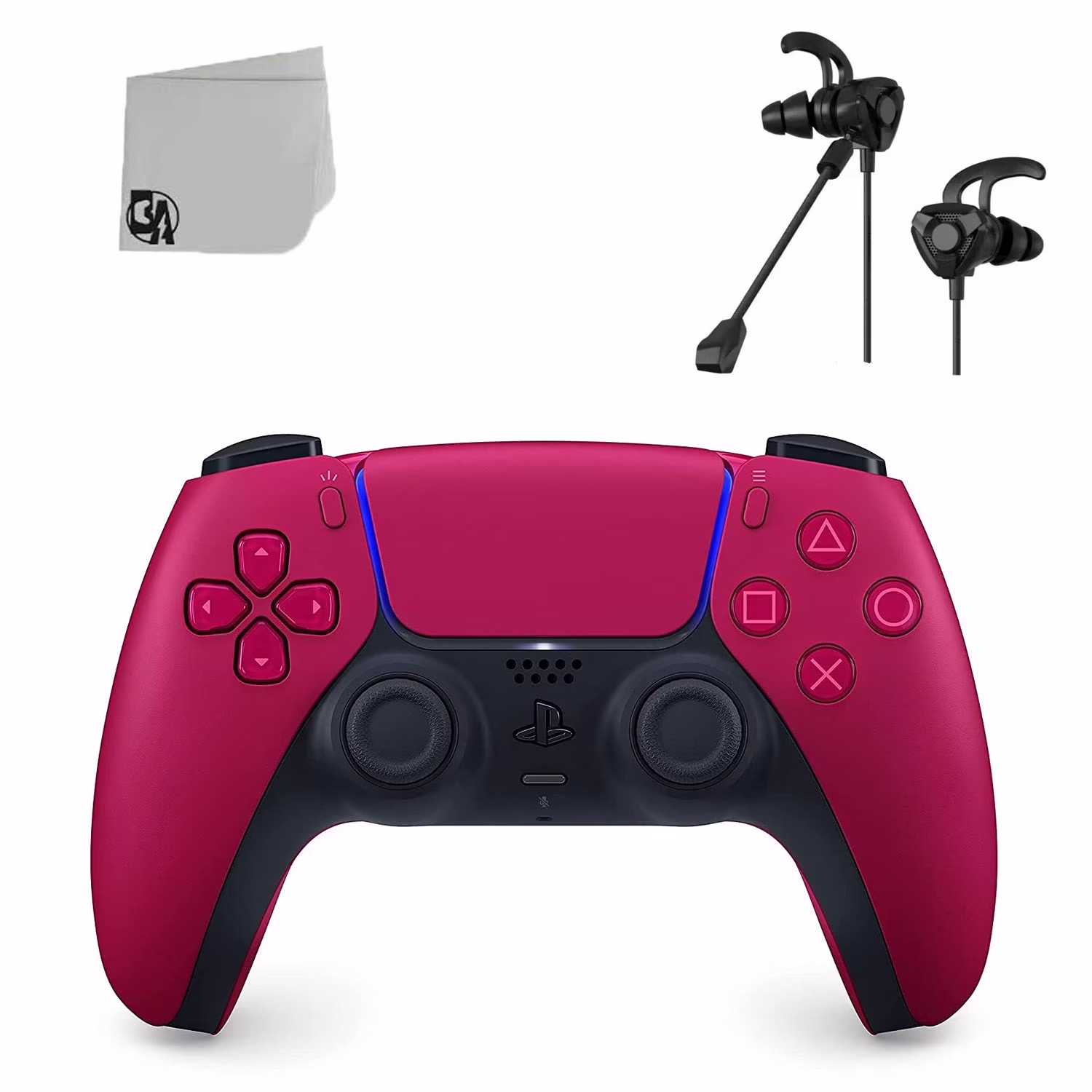 DualSense PlayStation Wireless Controller - Red - Like New With Earbuds Bundle BOLT AXTION