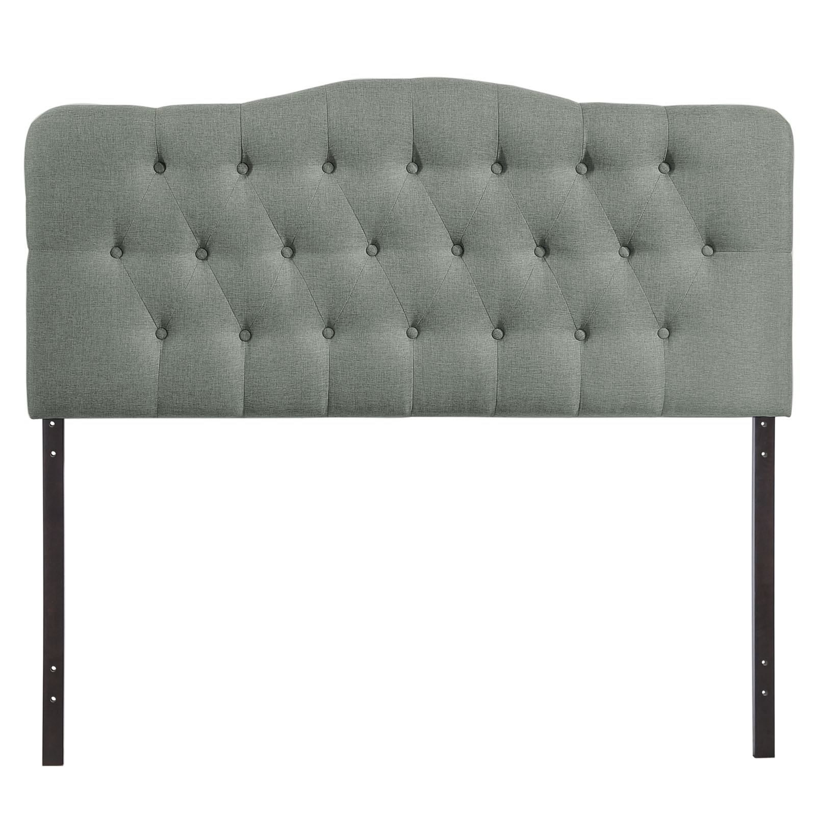 Modern Contemporary Full Size Fabric Headboard, Grey Fabric