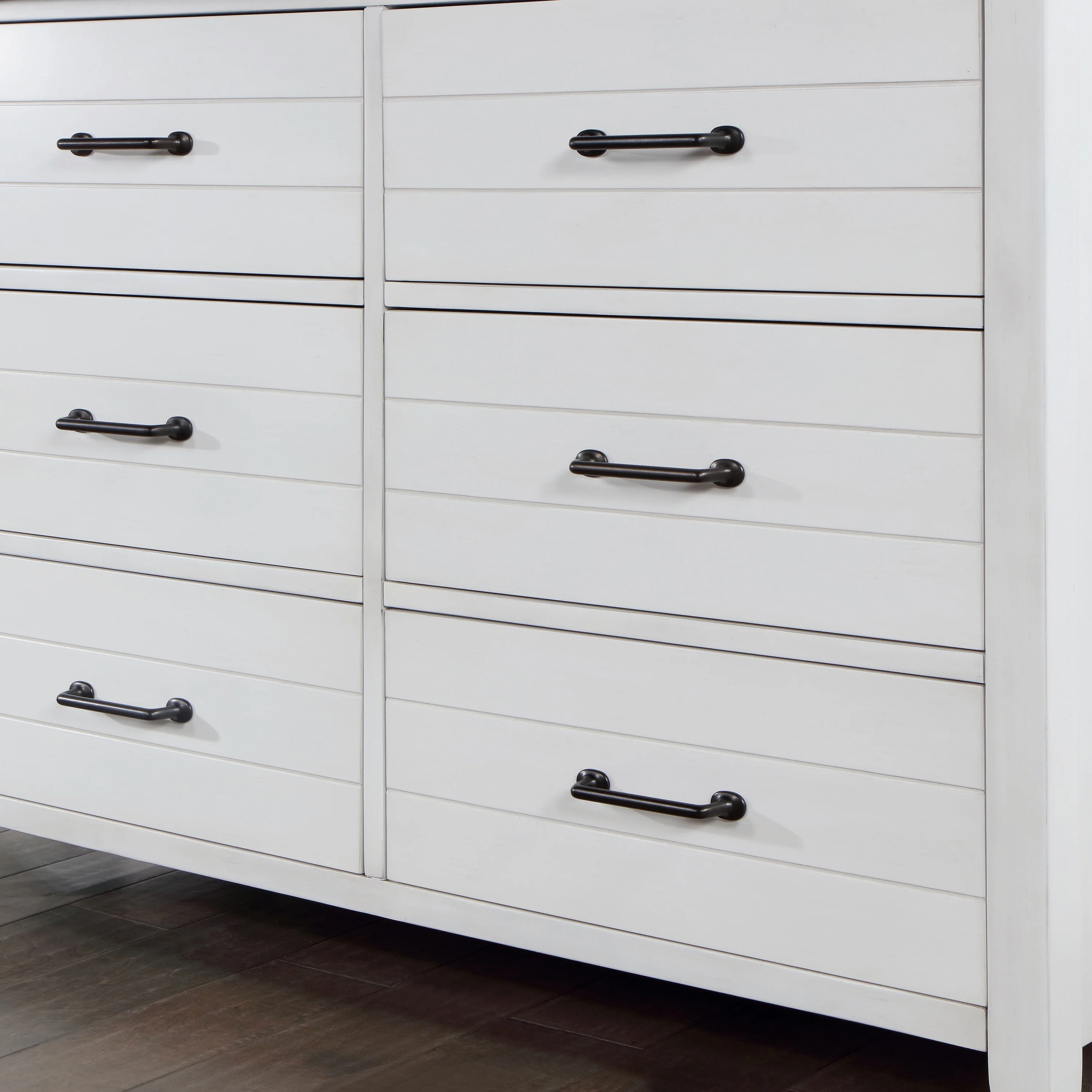 Furniture of America Pete Wood 6-Drawer Kids Dresser, White and Gray