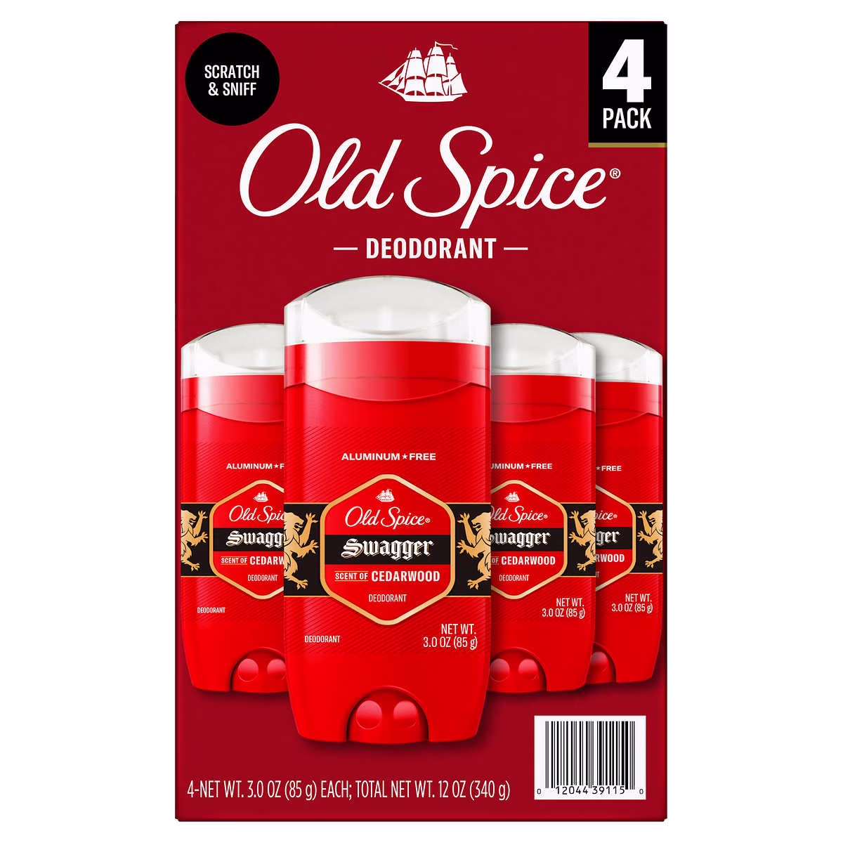 Old Spice Swagger Deodorant Aluminum Free 3 Ounce (Pack of 4)