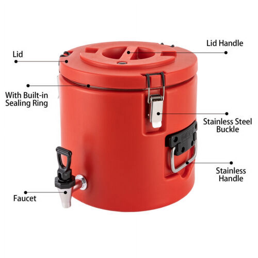 3.9Gal Insulated Beverage Dispenser Hot & Cold Drink Dispenser Stainless Steel