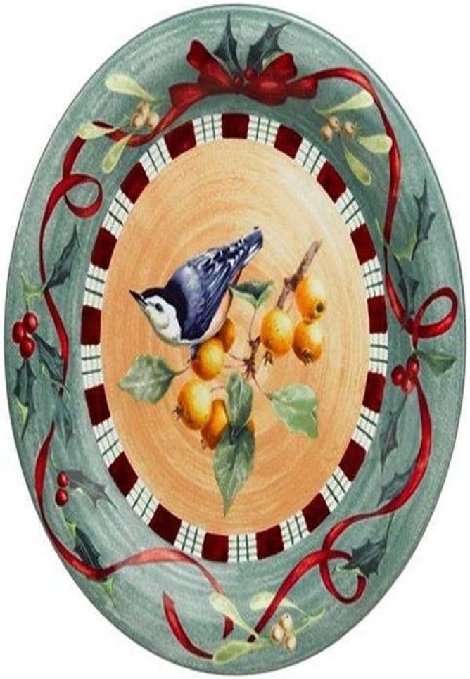 Winter Greetings Everyday Stoneware Nuthatch Dinner Plate