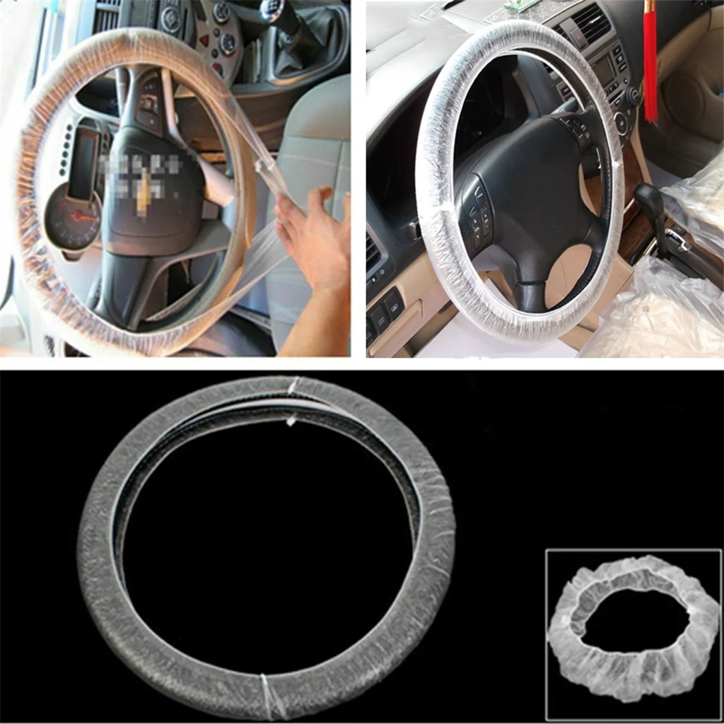 500PCS Car Steering Wheel Cover For Disposable Plastic Protective Covers Universal