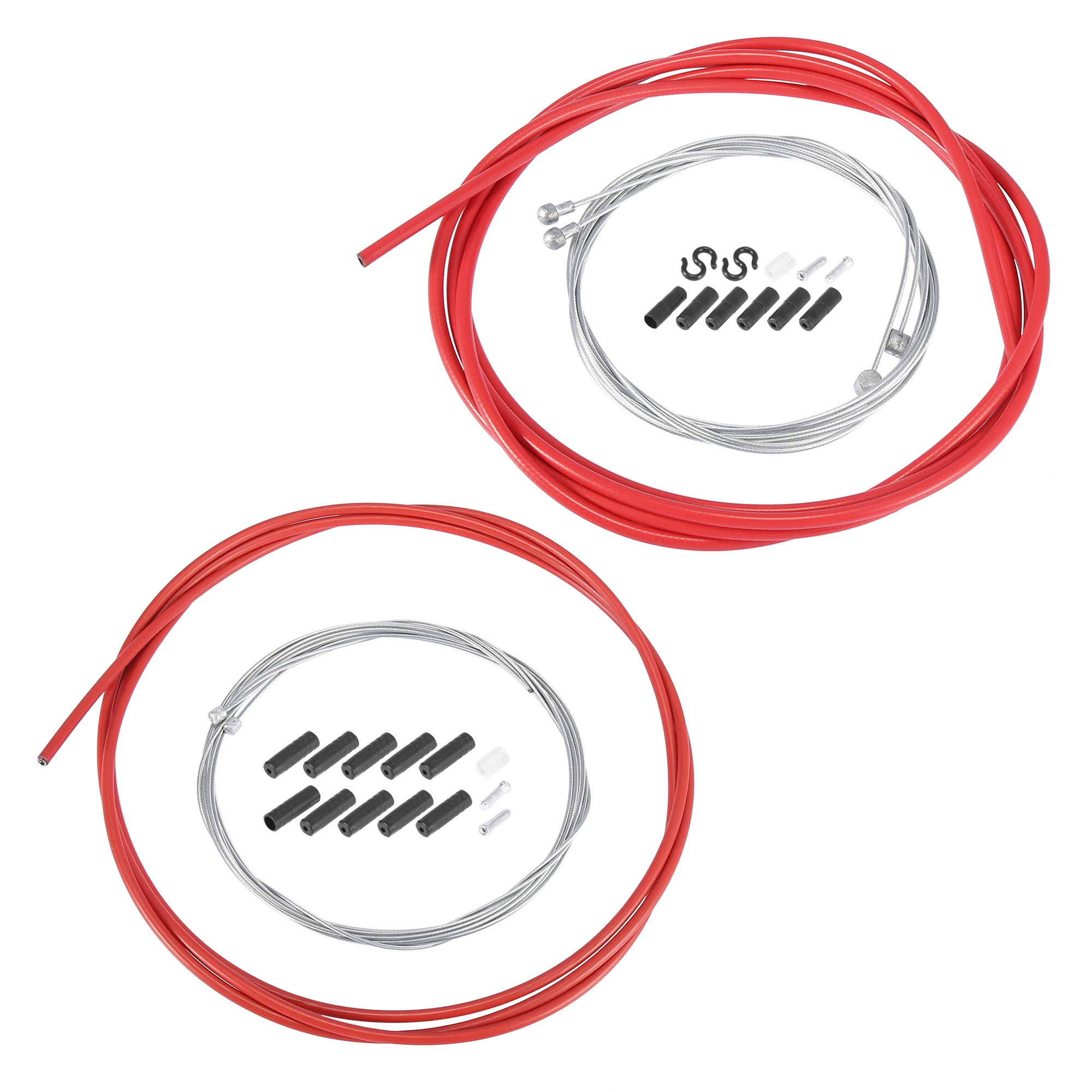 Bike Shifter Derailleur Cable Housing Kit and Bicycle Inner Brake Cable Housing Kit Red Universal Replacement