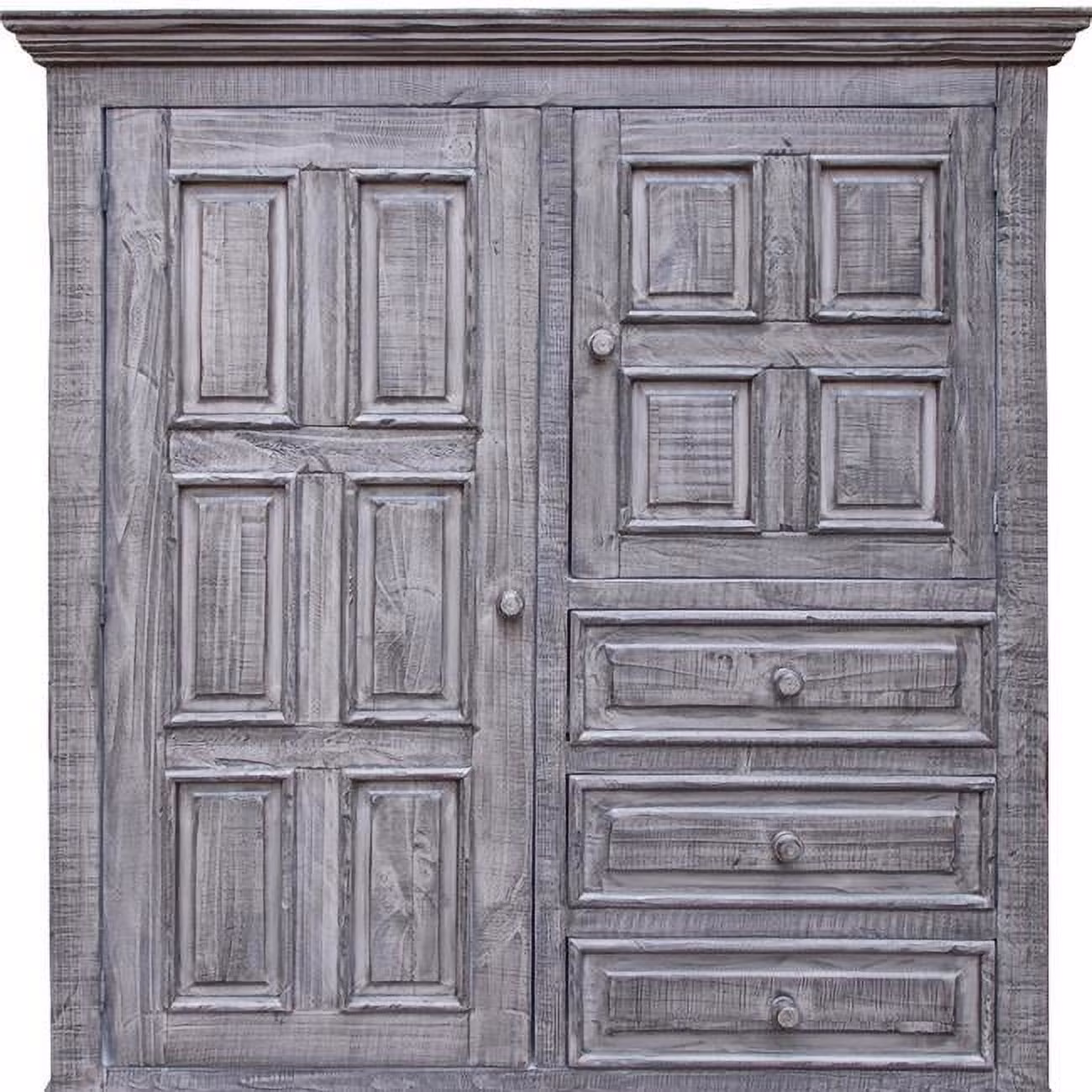 55 in. Solid Wood Three Drawer Gentlemans Chest, Gray