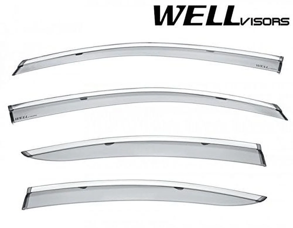 WellVisors Replacement 2015-Present Subaru Legacy Side Rain Guard Window Visors Deflectors Chrome Trim 3-847SU014