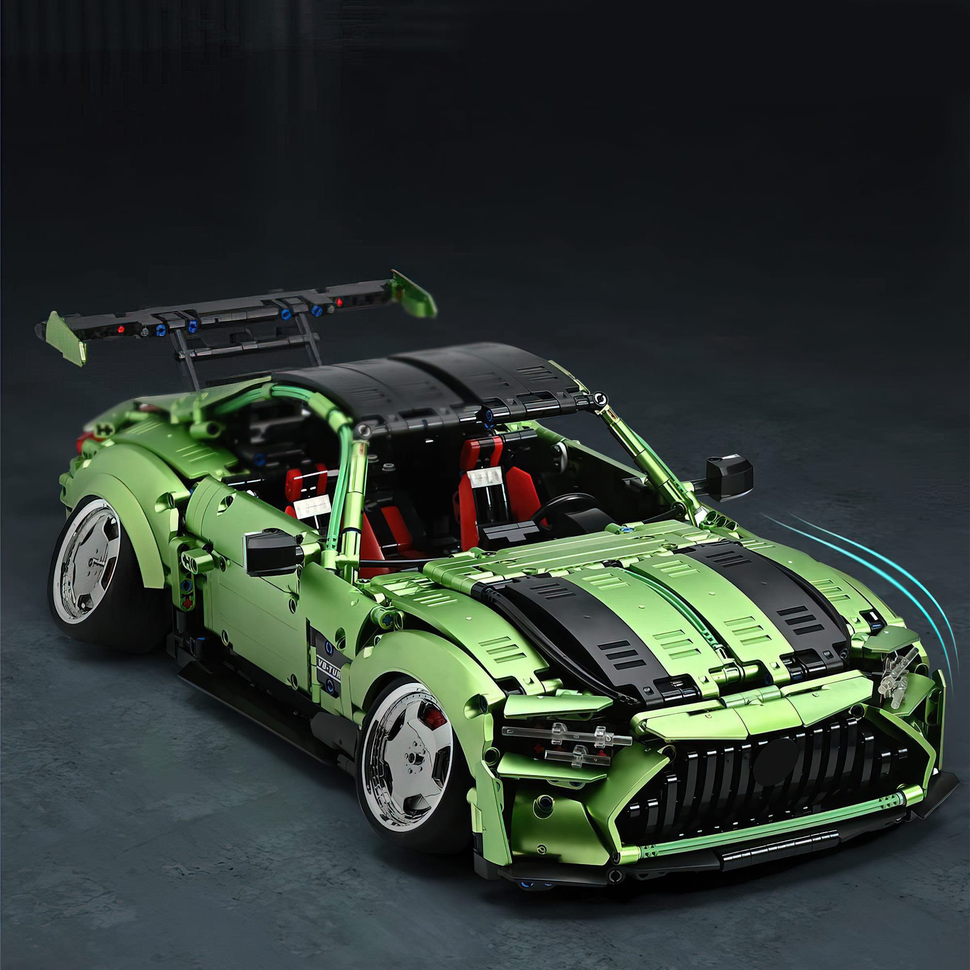 MACTANO Car Building Block Set Speed Champion GT Race Car Building Block Kit Toy for Kid Adult Green