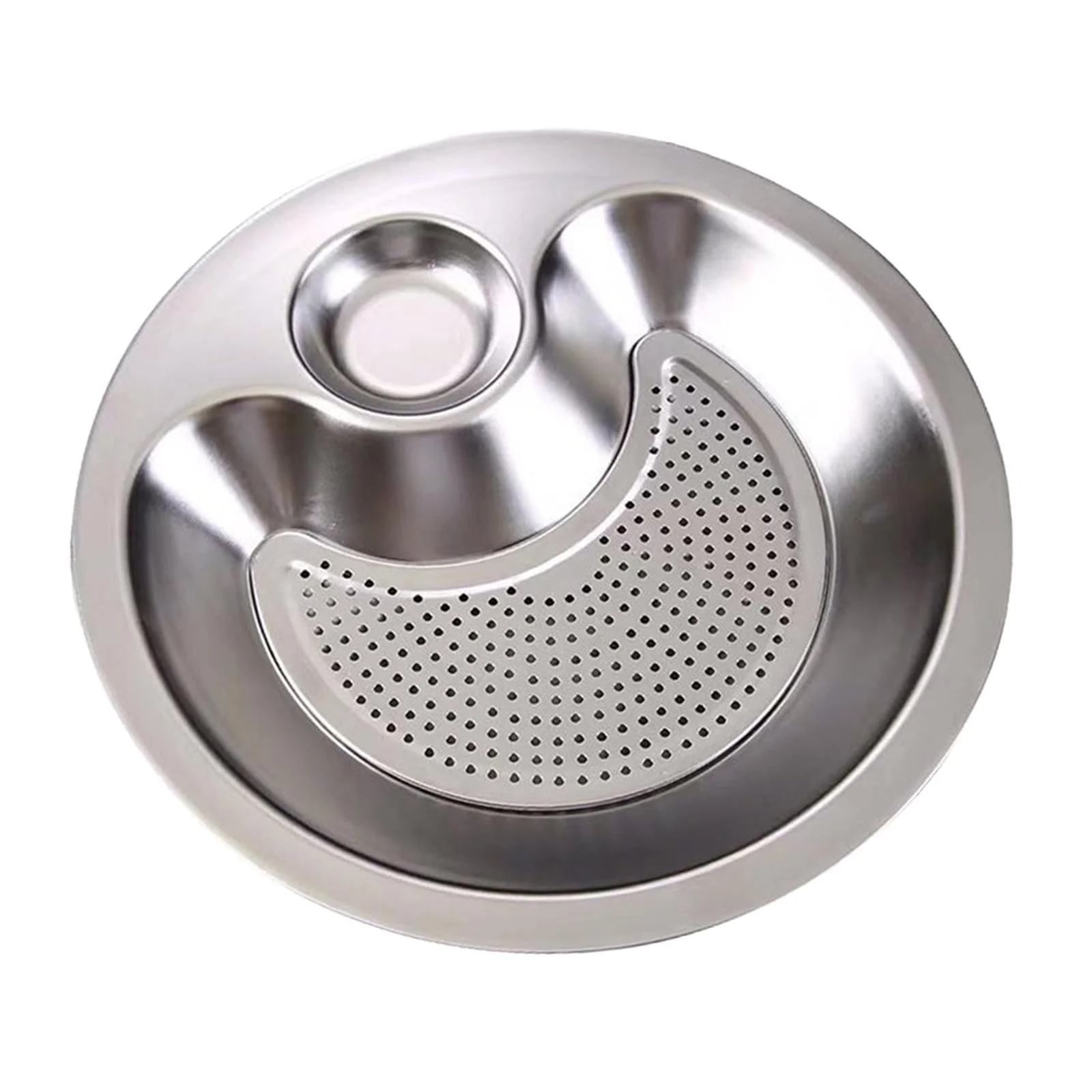 Stainless Steel Dumpling Plate with Dipping Saucer Platter Dinner Tray Japanese 28cm