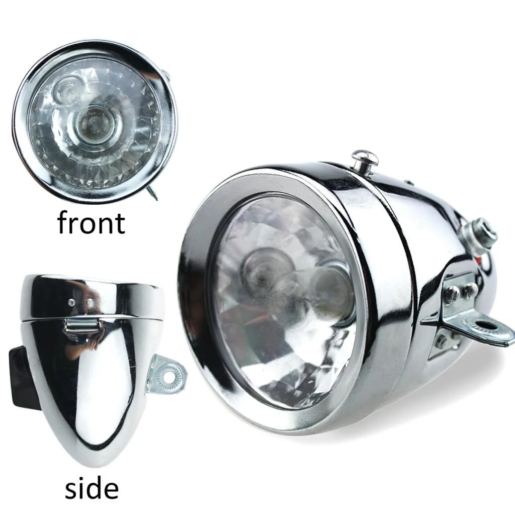 Retro Headlight Light ,12V 6W Bike Lamp Friction