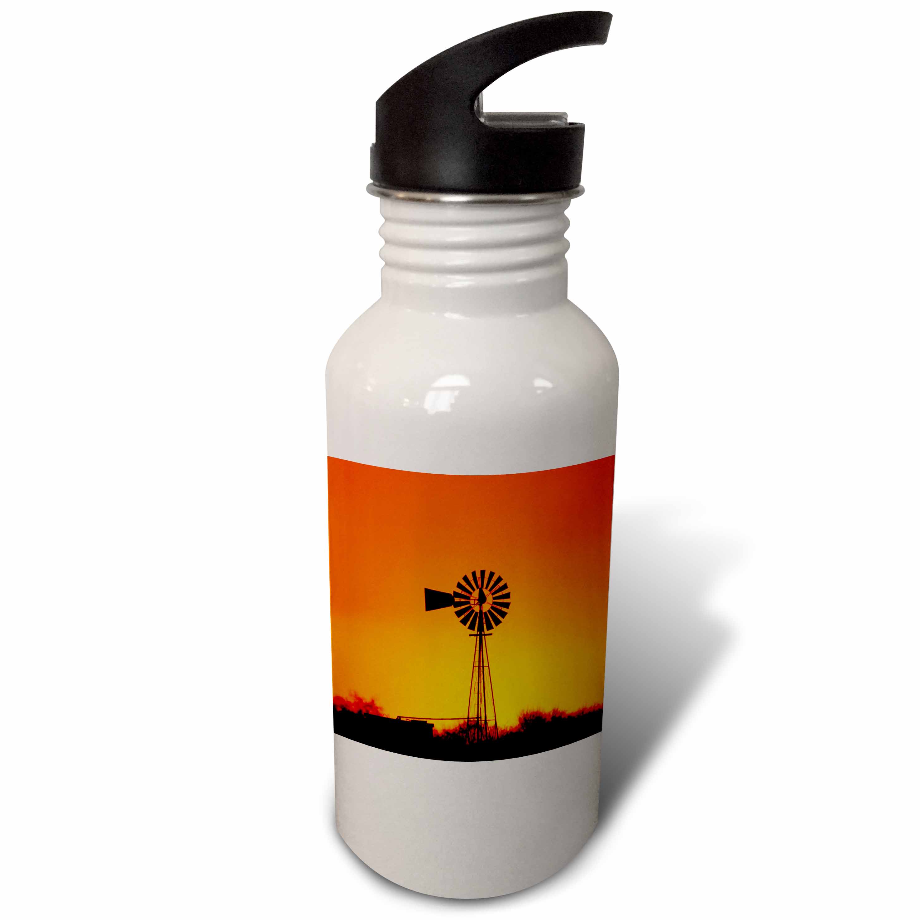 Windmill at sunset, Sinton, Texas, USA - US44 RNU0259 - Rolf Nussbaumer 21 oz Sports Water Bottle wb-94581-1