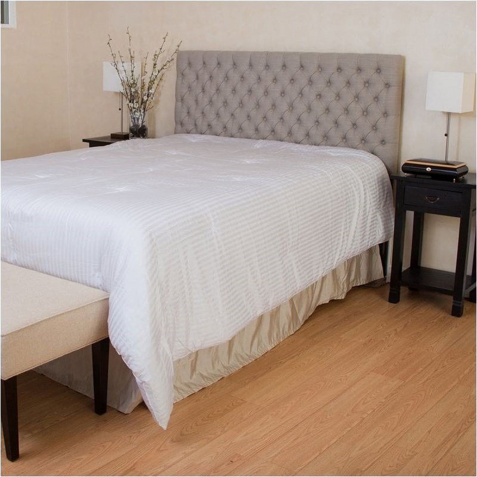 Bowery Hill Adjustable Full Queen Tufted Panel Headboard in Beige