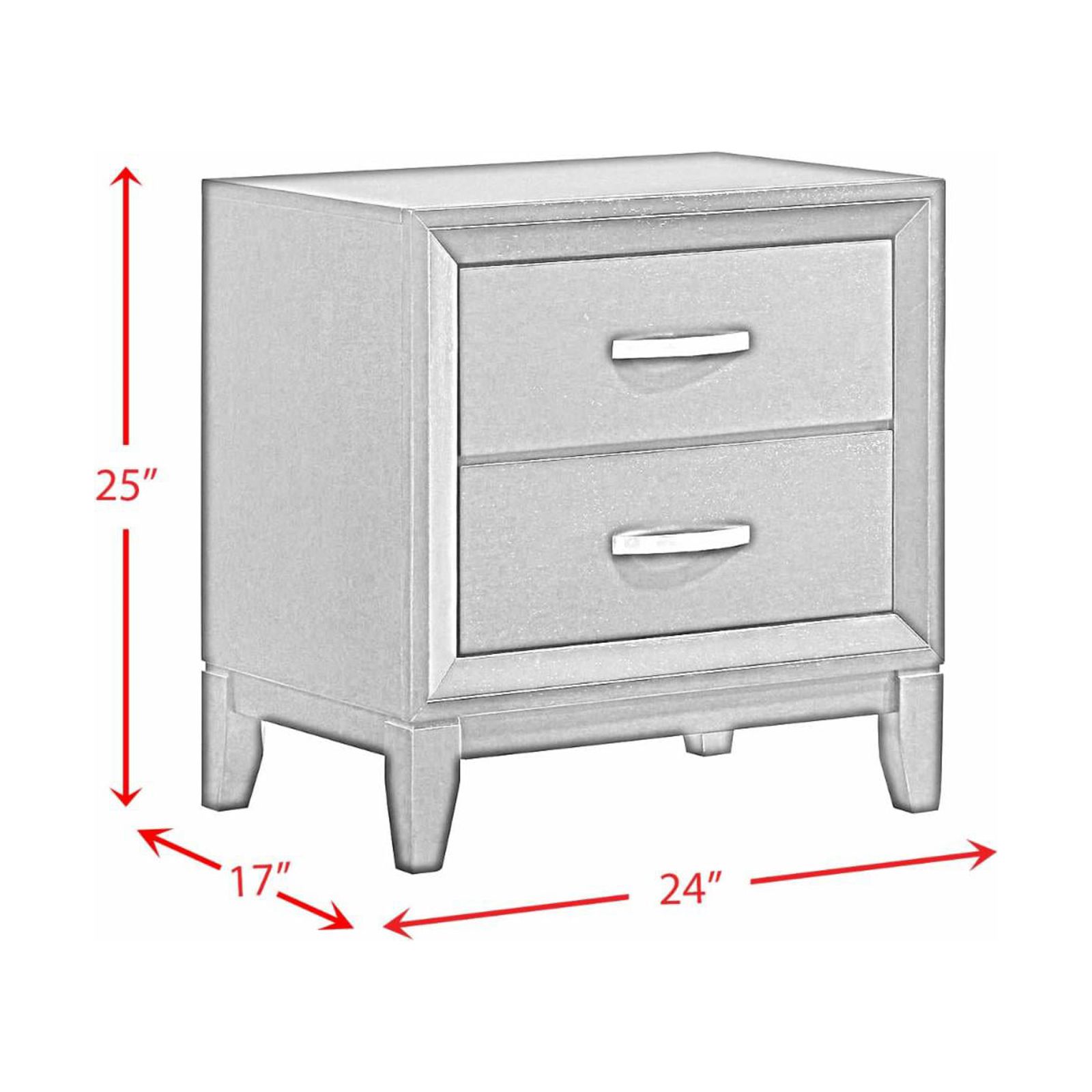 Picket House Furnishings Warren 2-Drawer Wood Nightstand in Merlot