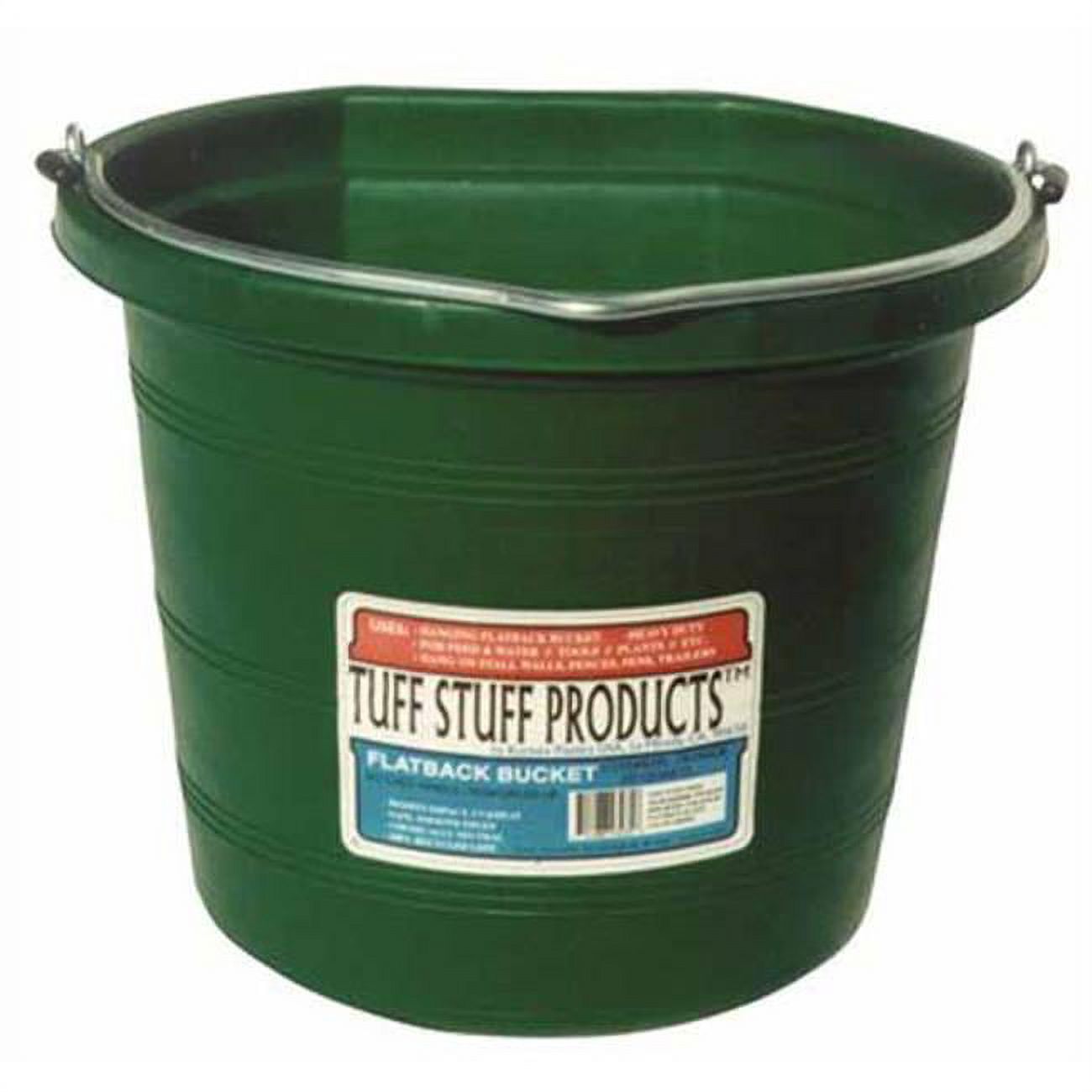 Tuff Stuff Products KMC-FB100GR Flat Utility Bucket, Green - 20 qt.