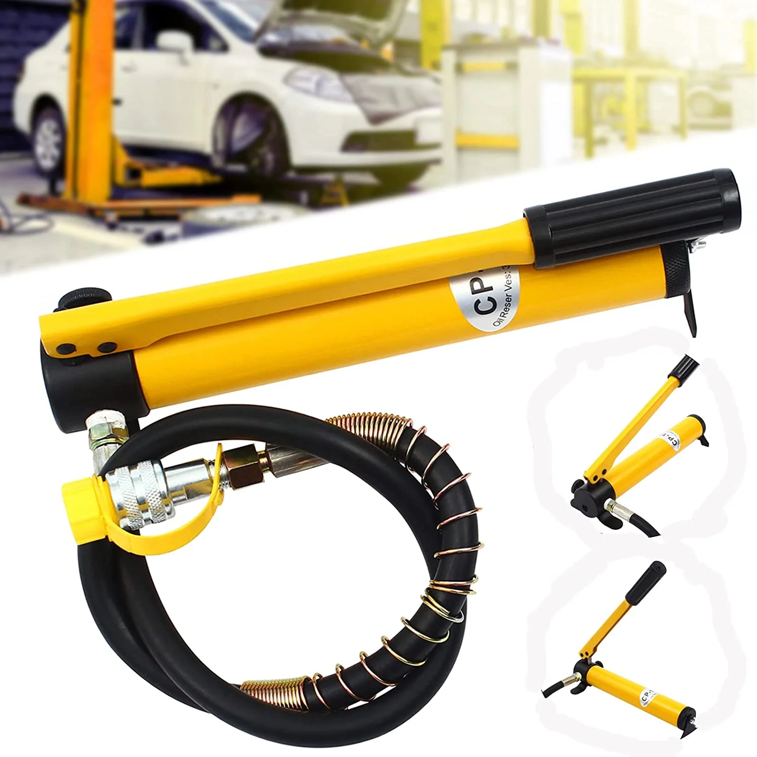 DENEST 10T Low Profile Hydraulic Jack Porta Power Kit CP180 Manual Hydraulic Hand Pump 10000PSI