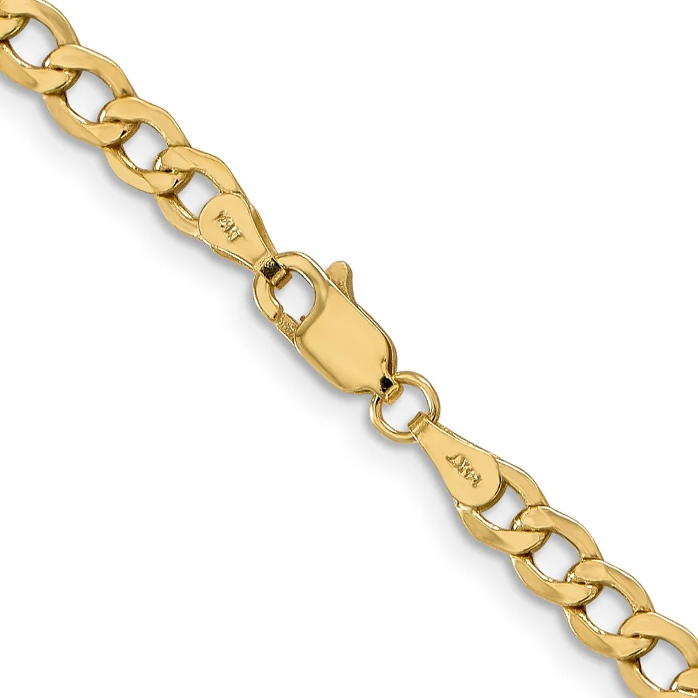 10k 4.3mm Semi-Solid Curb Link Chain Q10BC107-20