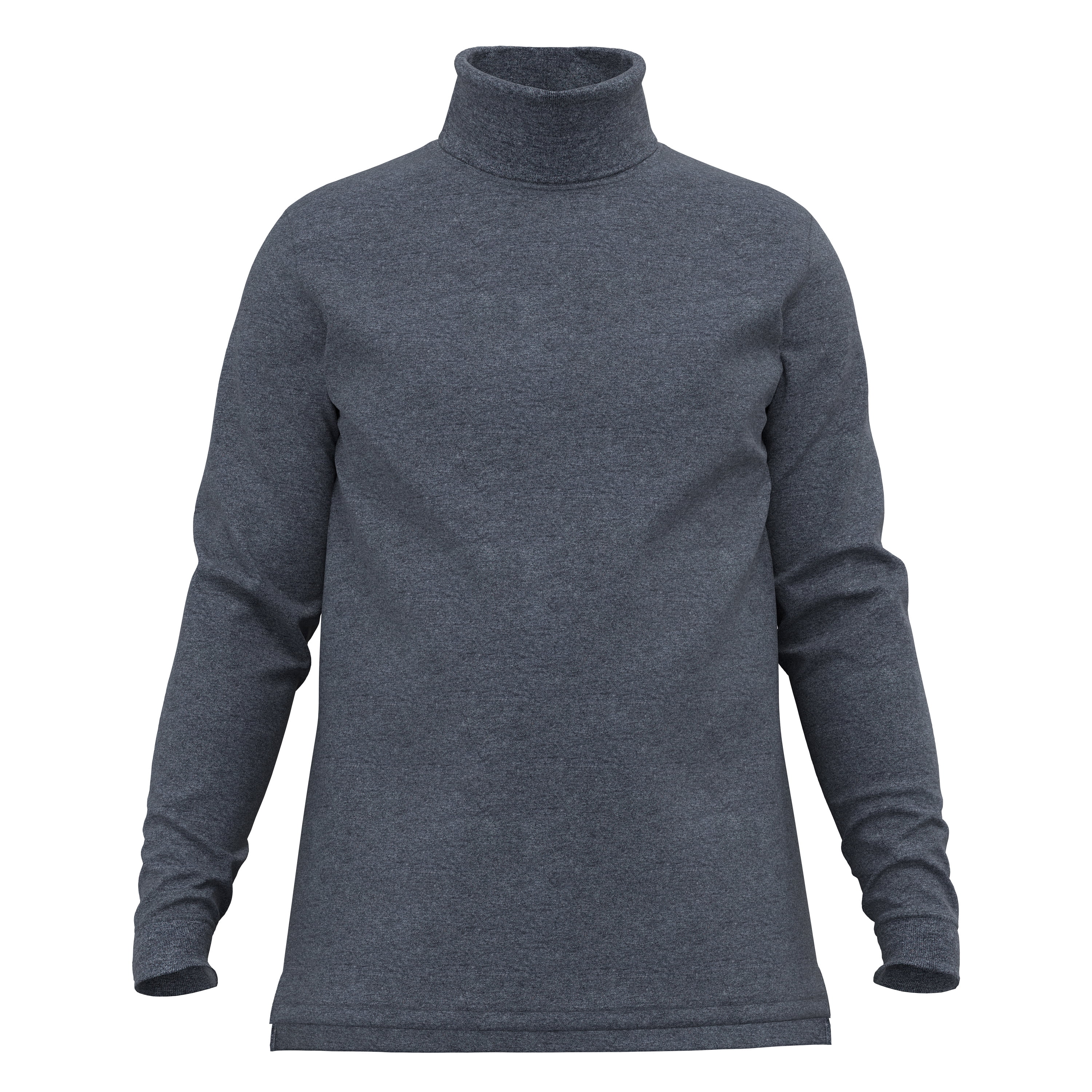 Men's 100% Interlock Knit Combed Cotton Super-Soft Pre-Washed Ski Casual Droptail Turtleneck Pullover Sweater
