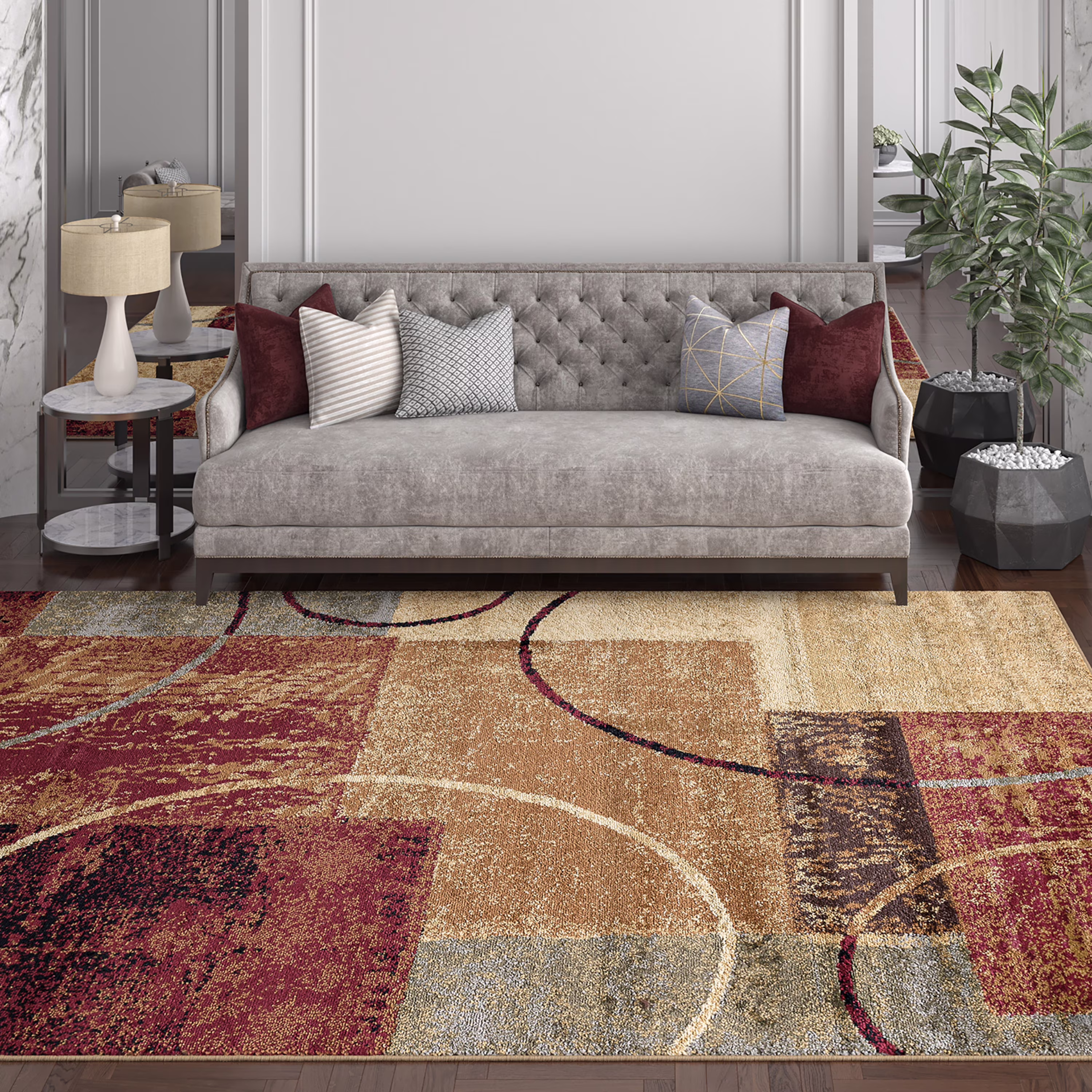 8x10 Contemporary Multi-Color Large Area Rugs for Living Room | Bedroom Rug | Dining Room Rug | Indoor Entry or Entryway Rug | Kitchen Rug | Alfombras para Salas 7'6'' x 9'10''