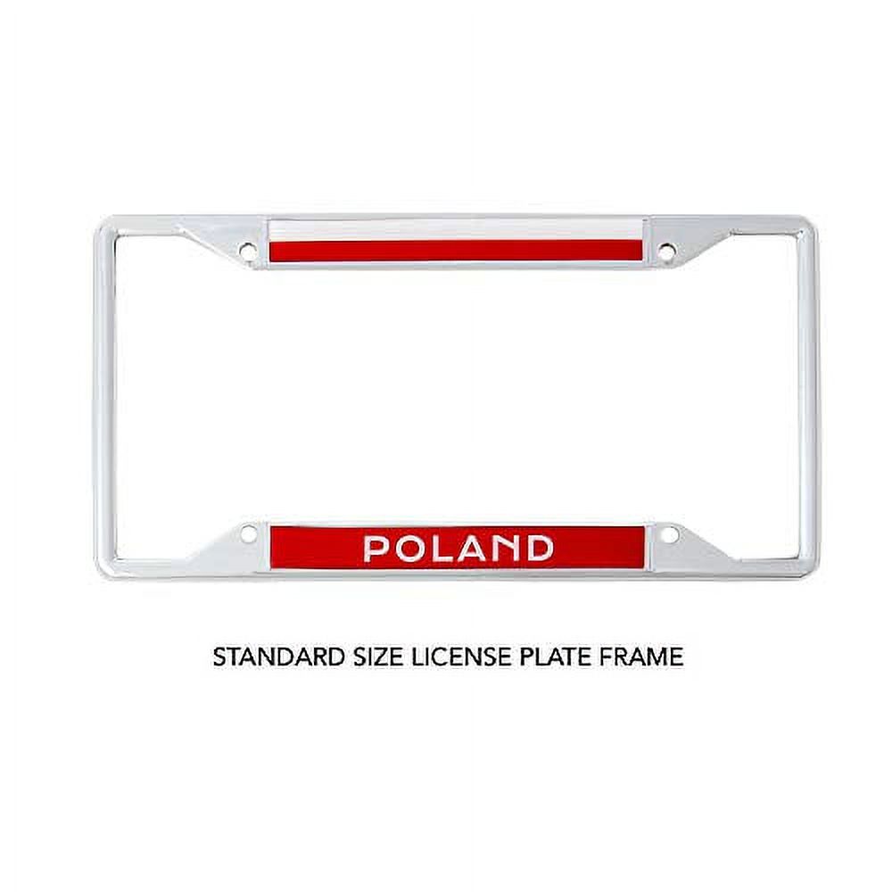 Country of Poland Flag License Plate Frame For Front Back of Car Vehicle Truck Polish
