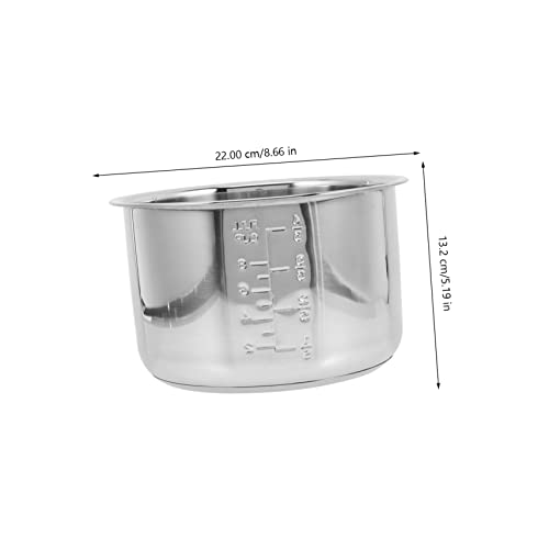 Zerodeko Rice Cooker Rice Cooker Inner Pot Rice Cooker Liner Stainless Steel Pressure Cooker Power Pressure Cooker Inner Pot Rice Cooker 4L