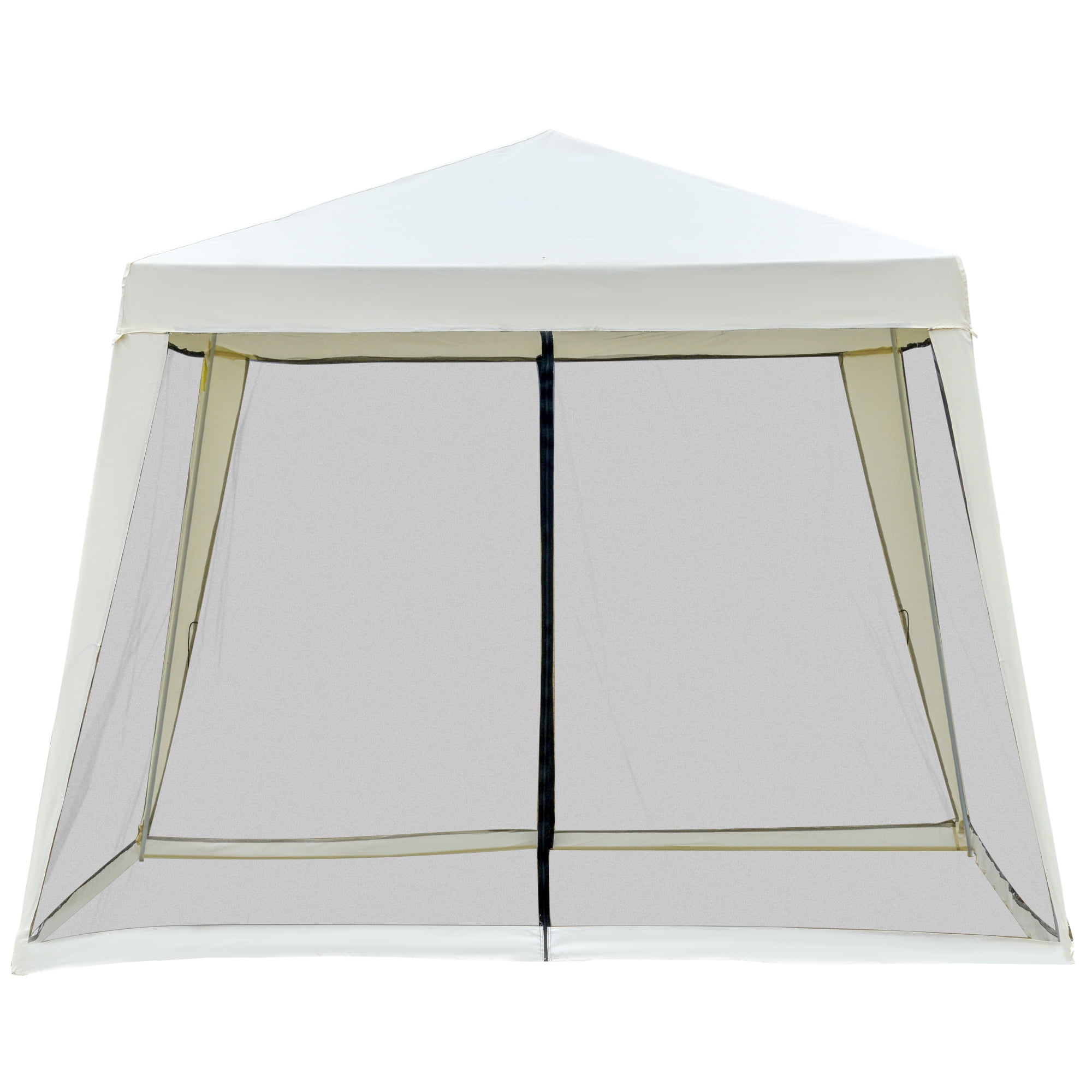 10' x 10' Folding Slant Leg Screened Sun Shelter Canopy Tent with Mesh Sidewalls