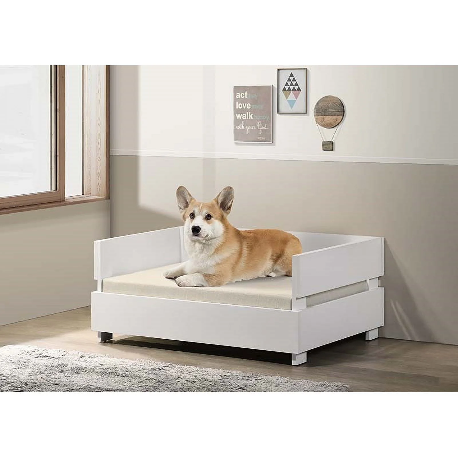 Progressive Furniture Marshmallow Pet Bed W/Cushion in White/Off White