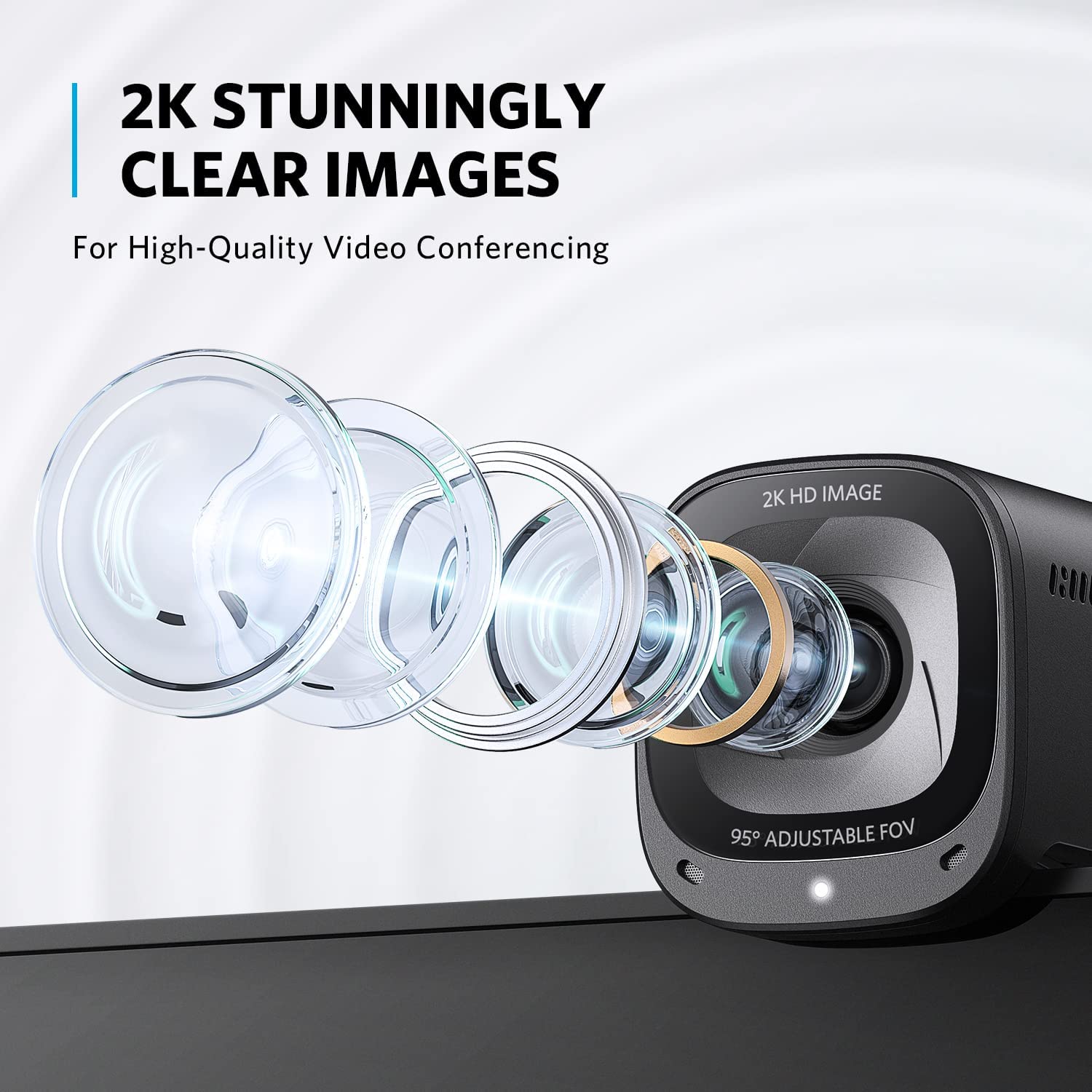 Anker 2K USB Webcam (PowerConf C200) with Dual Microphones AI-Noise Canceling Stereo