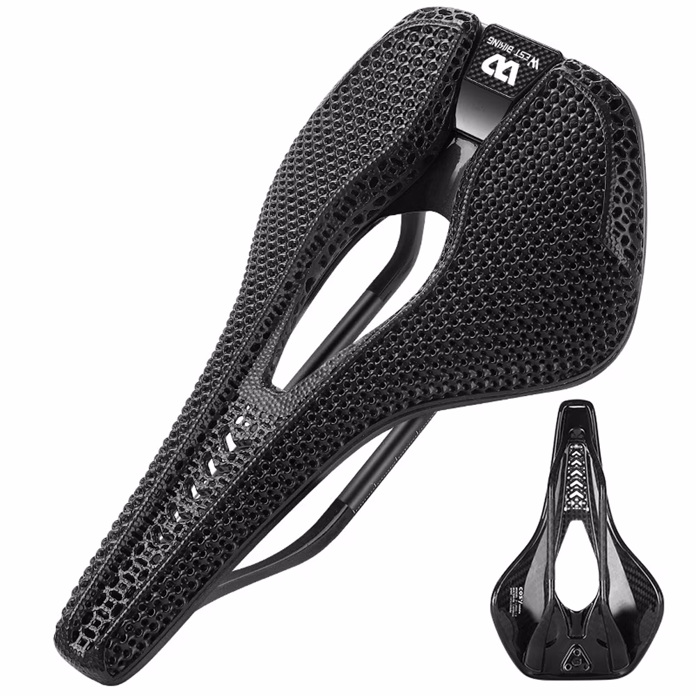 Carbon Fiber 3D Printed Saddle by Dcenta Ultralight Bike Seat for Comfortable Road Cycling