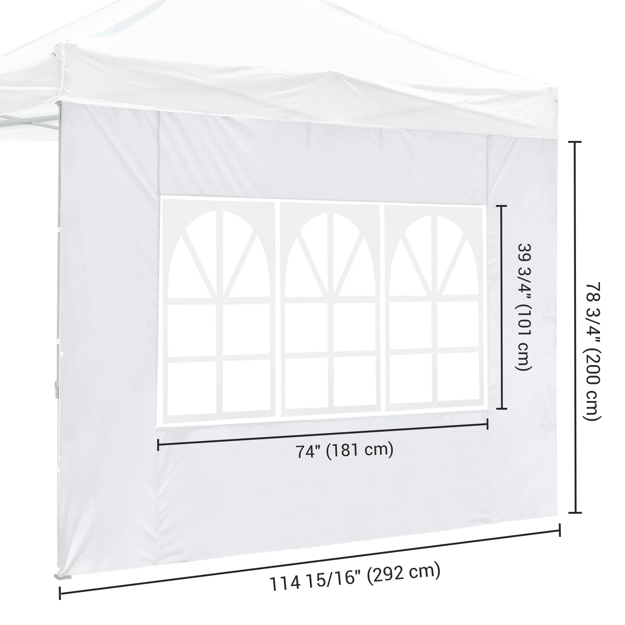 InstaHibit Universal Window Sidewall UV30+ Fits 10x10ft Canopy Gazebo 1 Piece