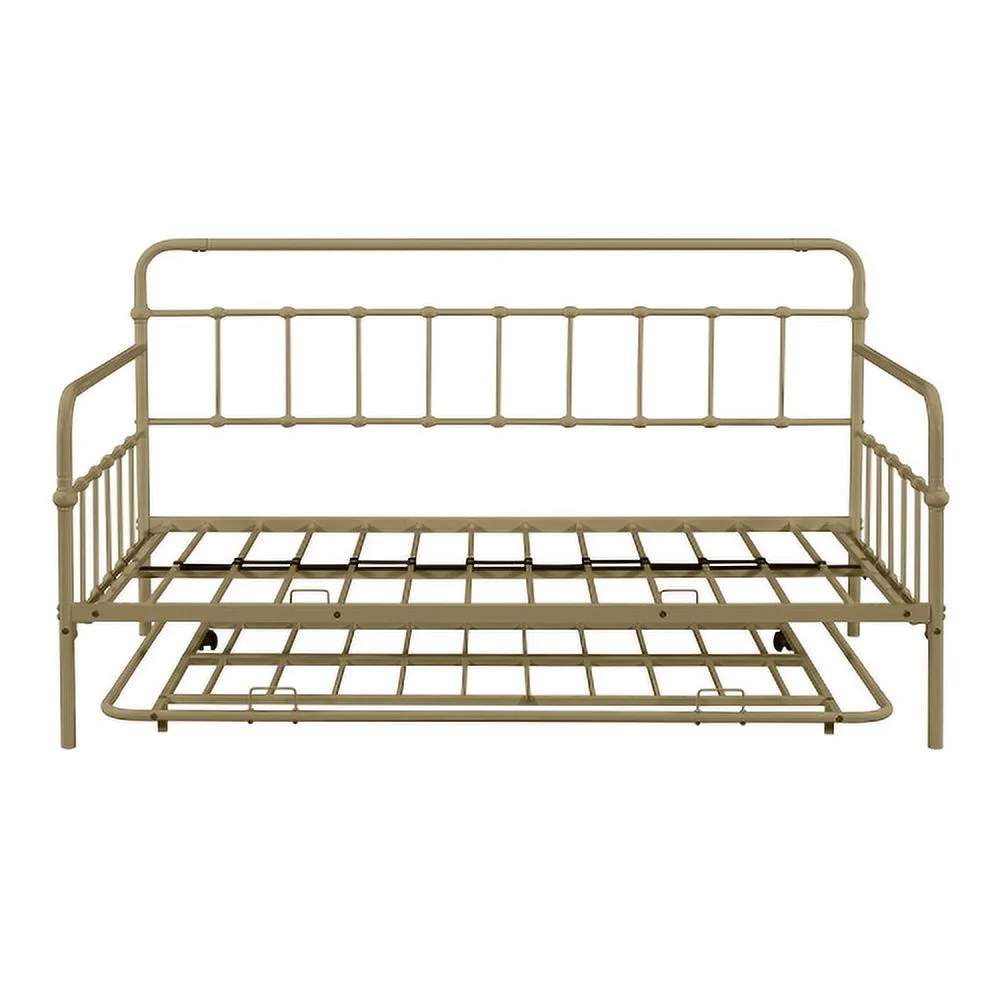 Metal Frame Daybed With Trundle - Bronze