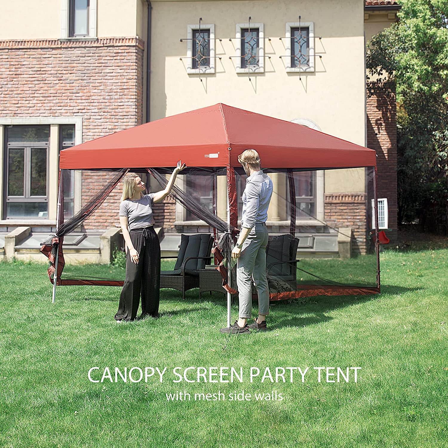 VIVOHOME 10' x 10' Red Pop-up Outdoor Canopy